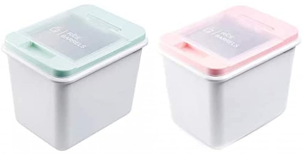 10KG Airtight Cereal Dispenser & Food Storage Container - Kitchen Organizer for Rice, Grains, Cat Food - BPA-Free Plastic with Locking Lid (Green) | Perfect for Pantry, Kitchen Counter & Bulk Food Storage