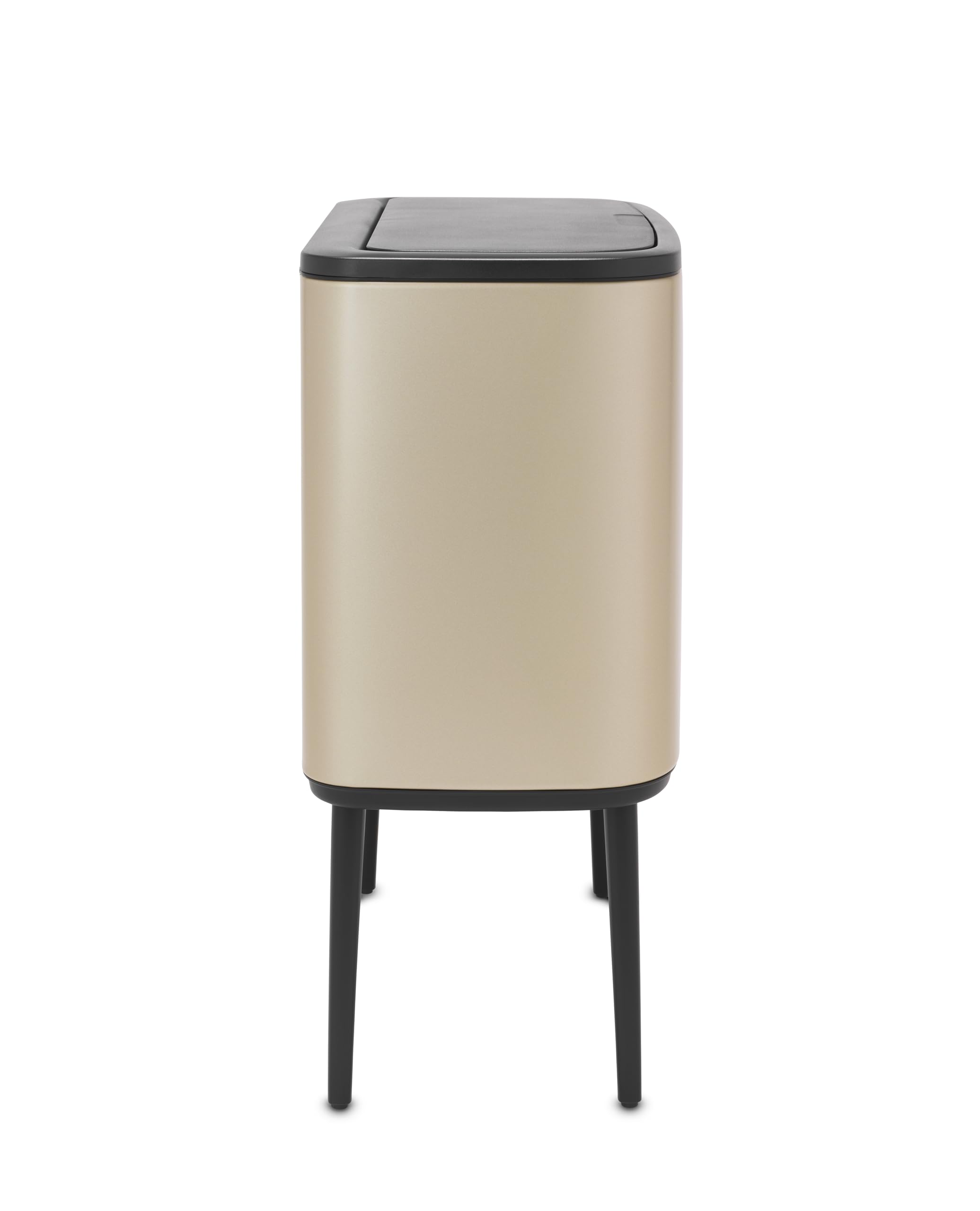 Brabantia Bo 9.5 Gallon Trash Can with Removable Inner Bucket - Metallic Gold Waste & Recycling Bin, Includes Free Bags - Perfect for Kitchen, Office & Bathroom Organization