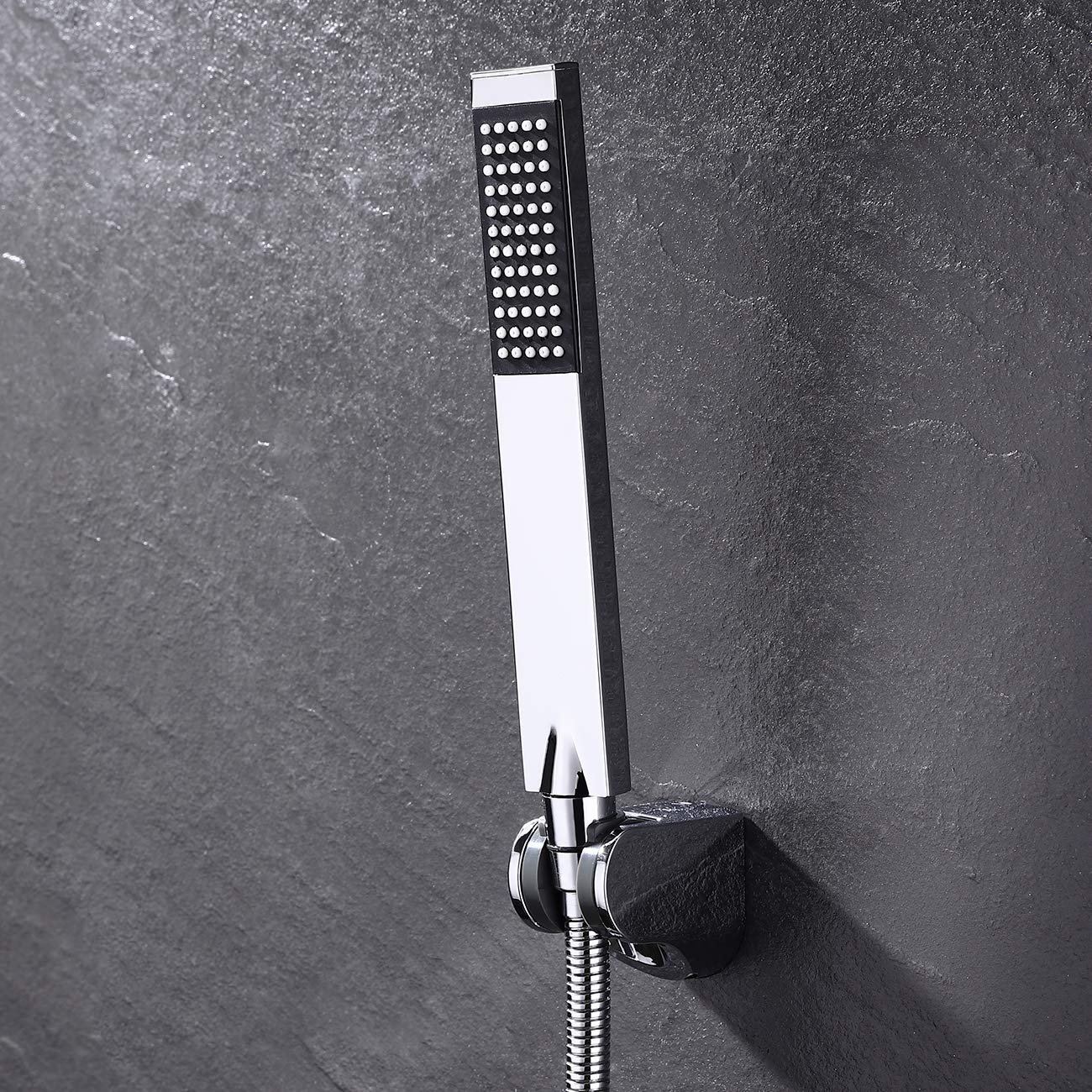 Premium KES Brass Handheld Shower Head with 5-Foot Hose - Polished Chrome Finish - Adjustable Spray Settings - Perfect for Bathrooms, Spa-Like Showers & Pet Grooming