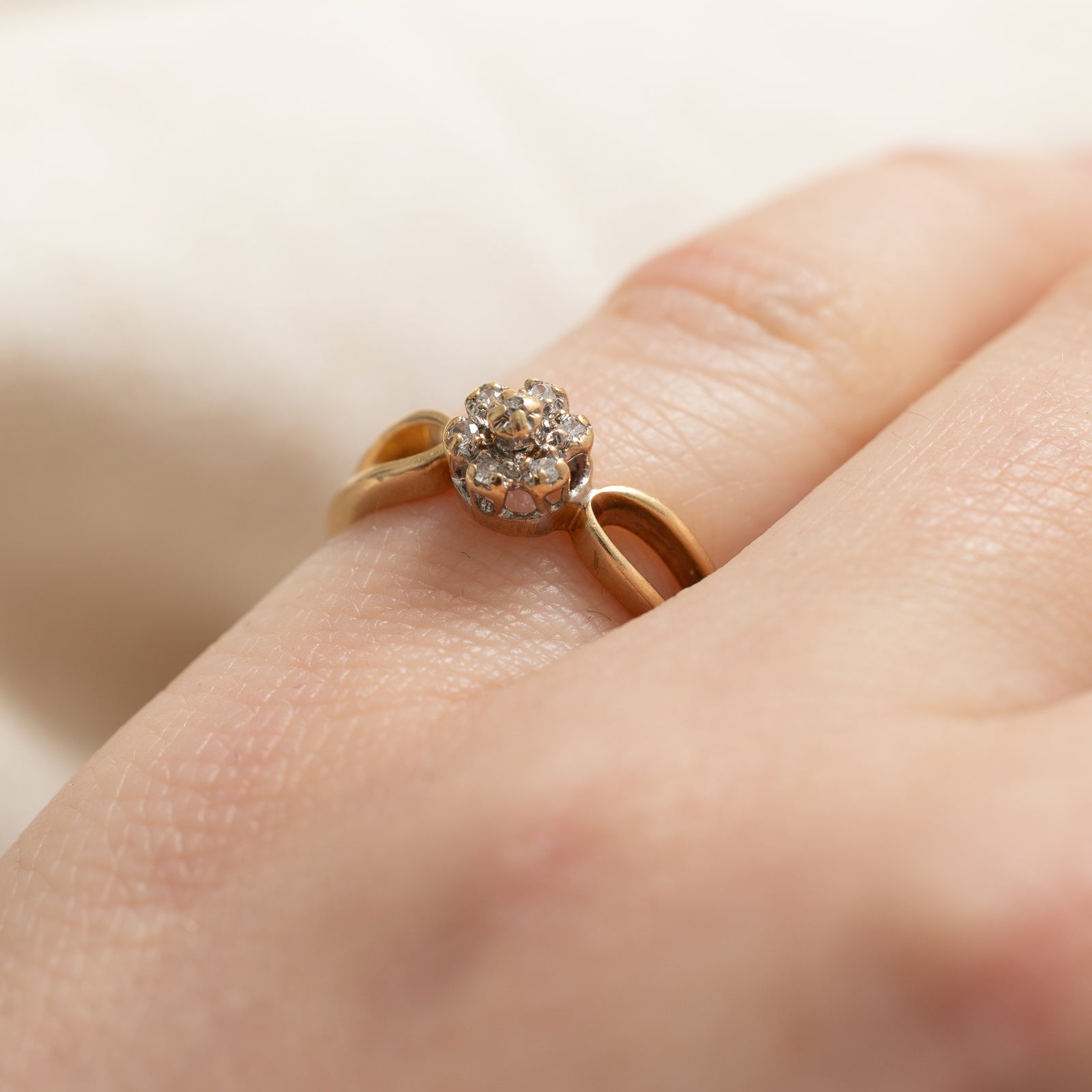 0.03ctw Diamond Cluster Open Shank Ring - Size 4 | Elegant Wedding Band, Anniversary Gift & Everyday Jewelry for Women