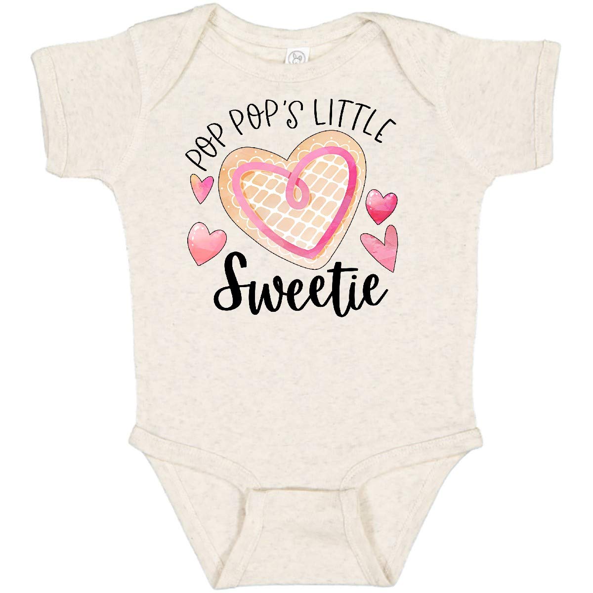 Inktastic Pop Pop's Little Sweetie Pink Heart Cookie Baby Bodysuit - Cute Outfit for Newborns, Infants & Toddlers - Perfect for Family Photos, Holidays & Special Occasions