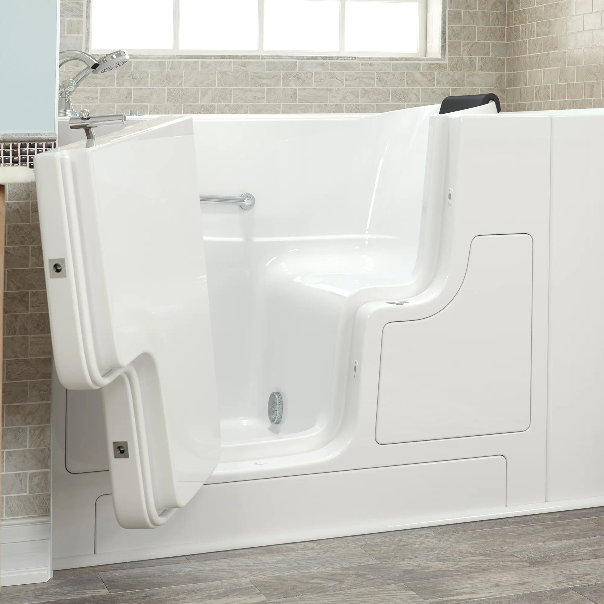 Premium Gelcoat 30 x 52 Inch Walk-in Bathtub with Soaker System - Left Hand Drain & Faucet - Ideal for Elderly & Mobility Impaired Users - ADA Compliant Safety Tub for Home Bathroom