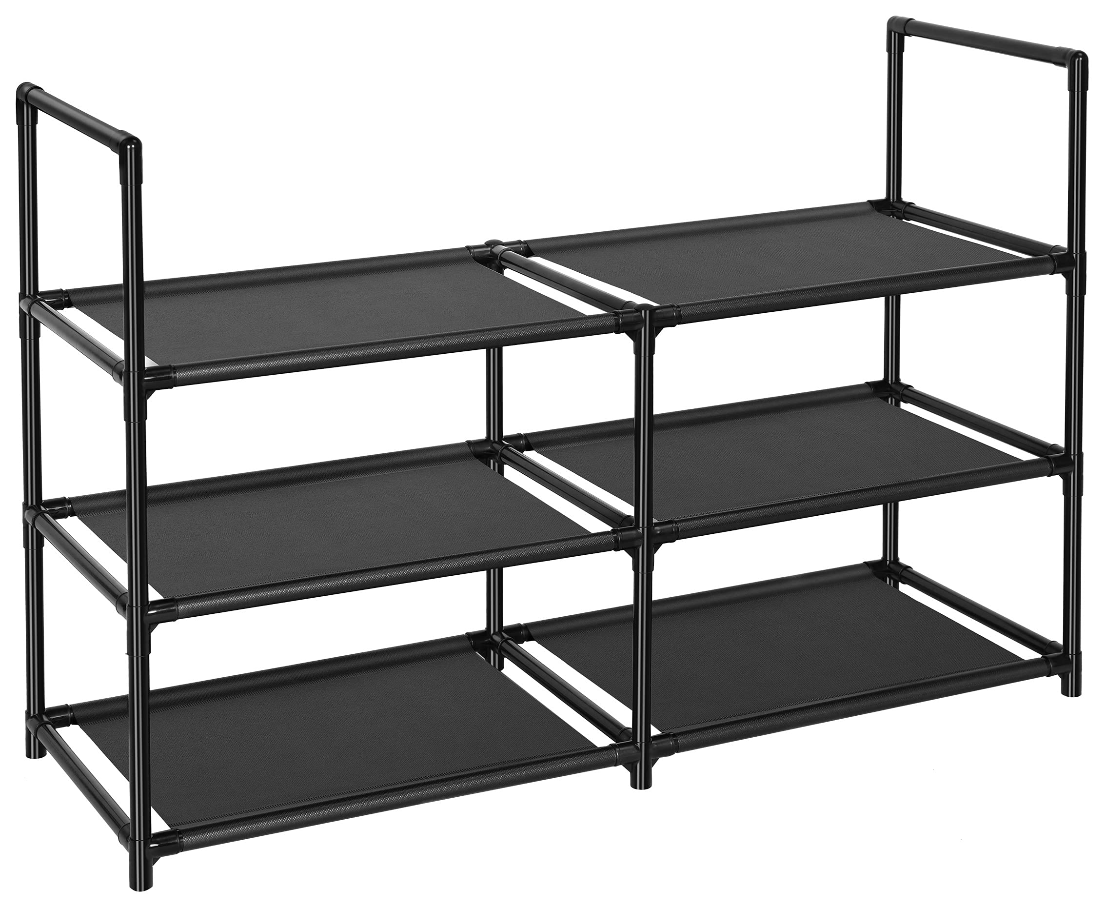 3-Tier Shoe Rack Organizer - Sturdy Shoe Shelf Holds 12-15 Pairs - Space Saving Shoe Storage for Entryway, Closet & Bedroom - FIDUCIAL HOME