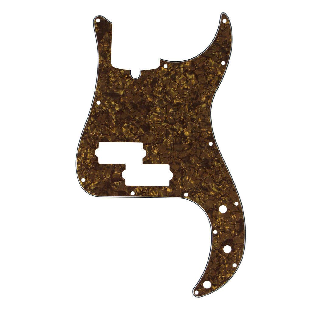 4-String PB Bass Pickguard for Precision P Bass - 13-Hole Scratch Plate in Bronze Pearl 4-Ply | Guitar Replacement Part | Perfect for DIY Repairs & Upgrades