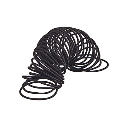 VEDETIC® 100 Pack Black Hair Ties for Women - Soft Elastic Cotton Thick Seamless Hair Bands, No Crease No Damage Ponytail Holders for Thick or Thin Hair - Perfect for Workouts, Office, School & Daily Styling
