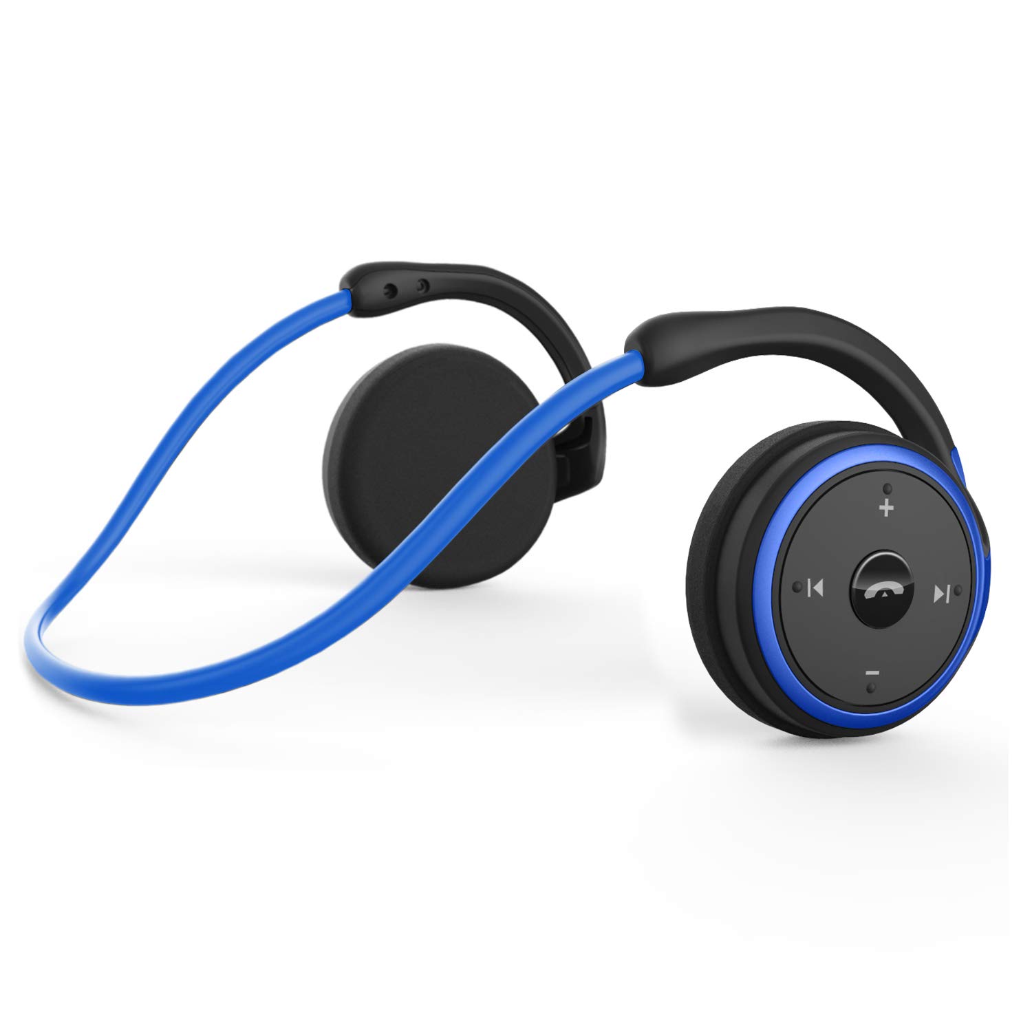RTUSIA Wireless Bluetooth Headphones - Sports Wrap Around Ear Headset with Built-in Mic, Crystal Clear Sound, 12H Battery Life, Foldable & Portable for Gym, Running, Travel - Blue