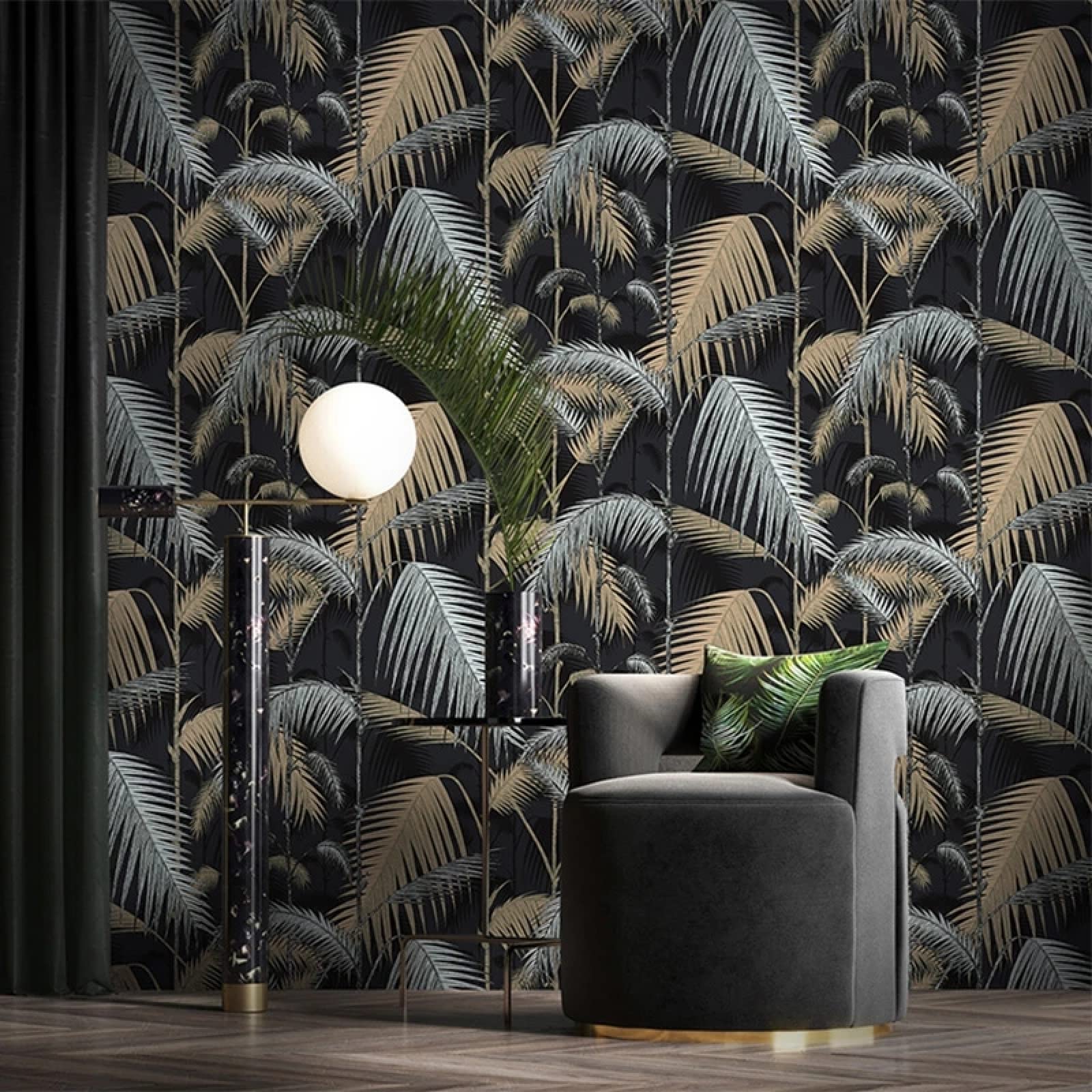 Self-Adhesive Tropical Rainforest Wallpaper - Large Peel and Stick Green Plants Mural (300cm x 210cm) for Bedroom, Living Room & Study | European-Style Botanical Decor | Easy DIY Home Renovation