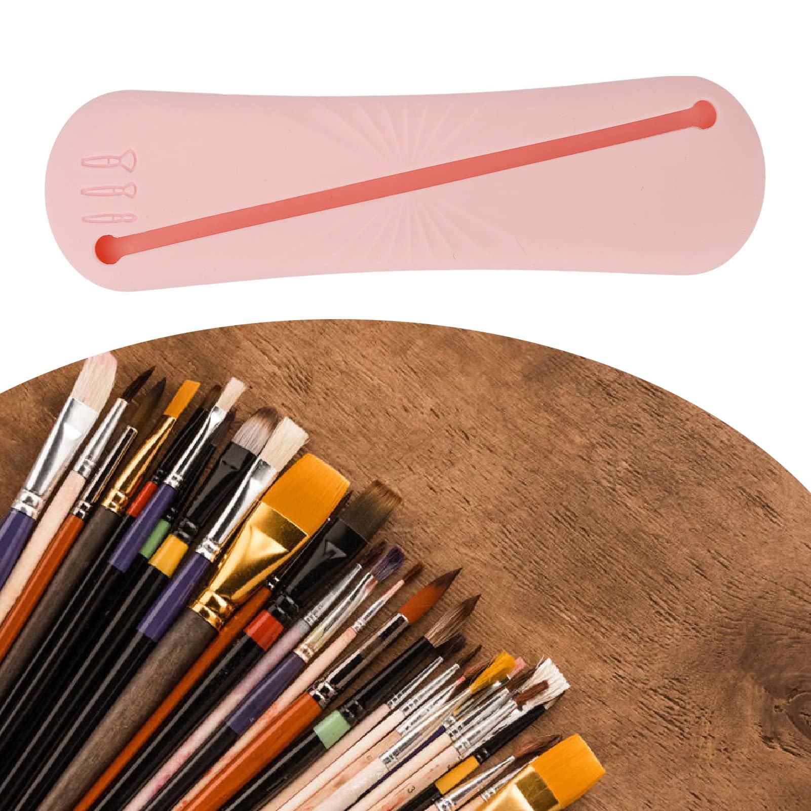 EXCLUZO Silicone Makeup Brush Holder - Dustproof, Portable & Easy to Clean, Durable Large Capacity Travel Cosmetic Brush Organizer for Outdoor & Home Use (Pink) | Perfect for Travel, Vanity & Makeup Artists