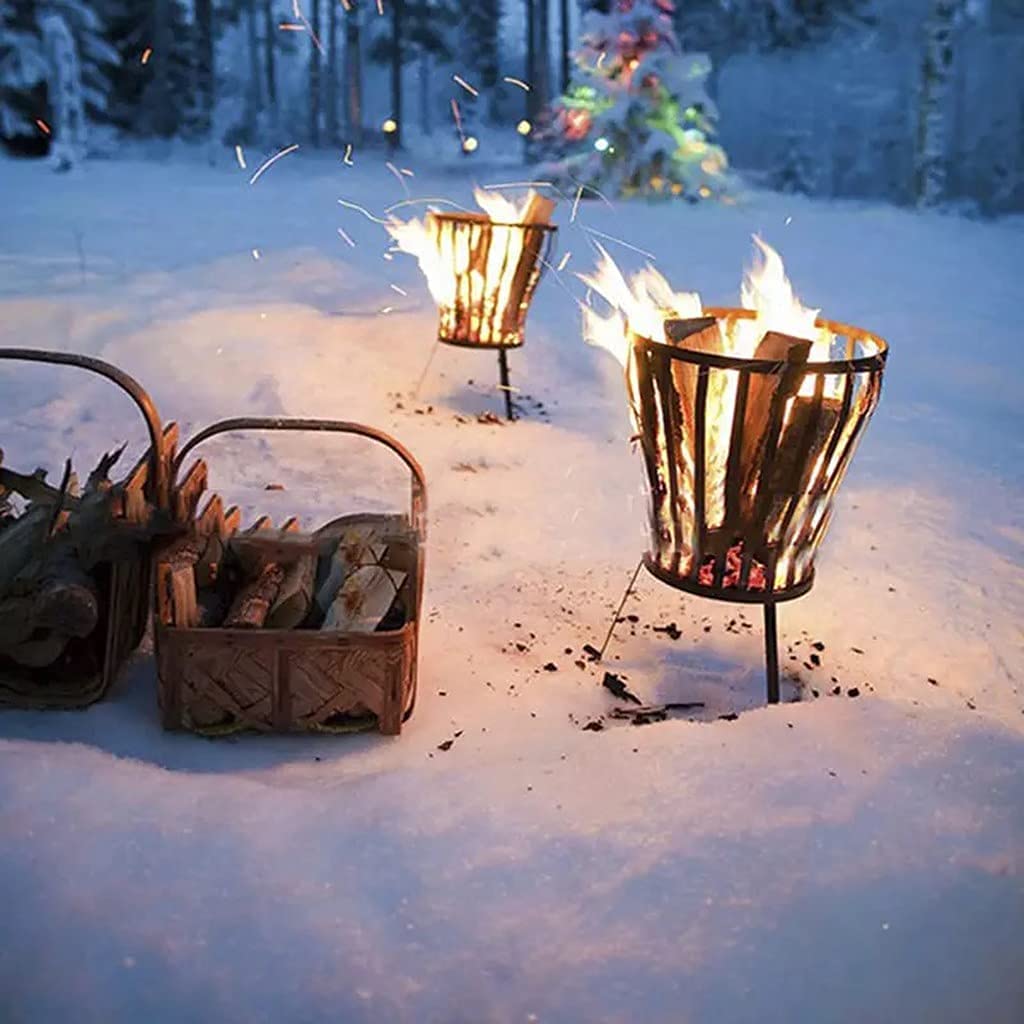 Portable Outdoor Fire Pit - Round Bonfire Hearth with Grill Rack for Backyard, Patio & Camping | Perfect for Garden Decor, Heating & BBQ Parties