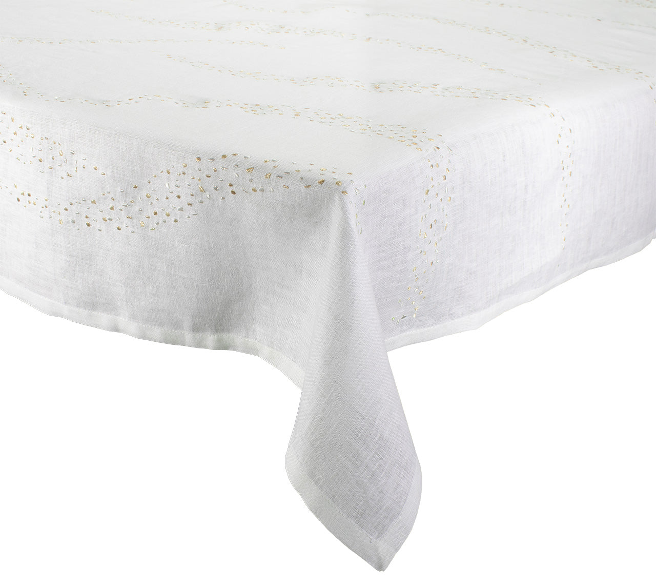 Elegant Pin Dot Tablecloth in Gold & Silver - Perfect for Wedding, Party & Holiday Dining Decor