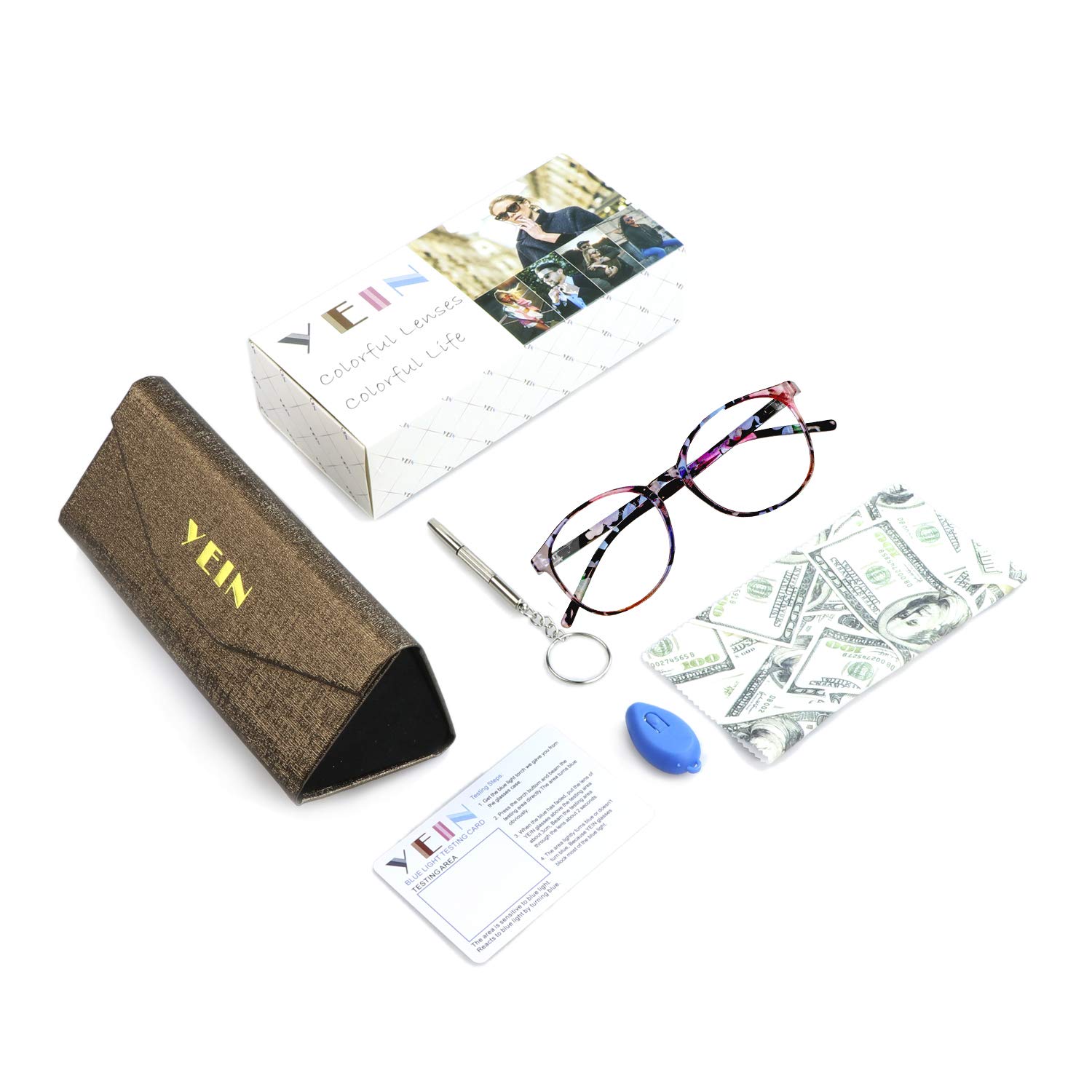 YEIN Blue Light Blocking Glasses for Women & Men - Anti Eyestrain, UV & Glare Protection - Computer, Gaming & TV Glasses for Digital Eye Relief