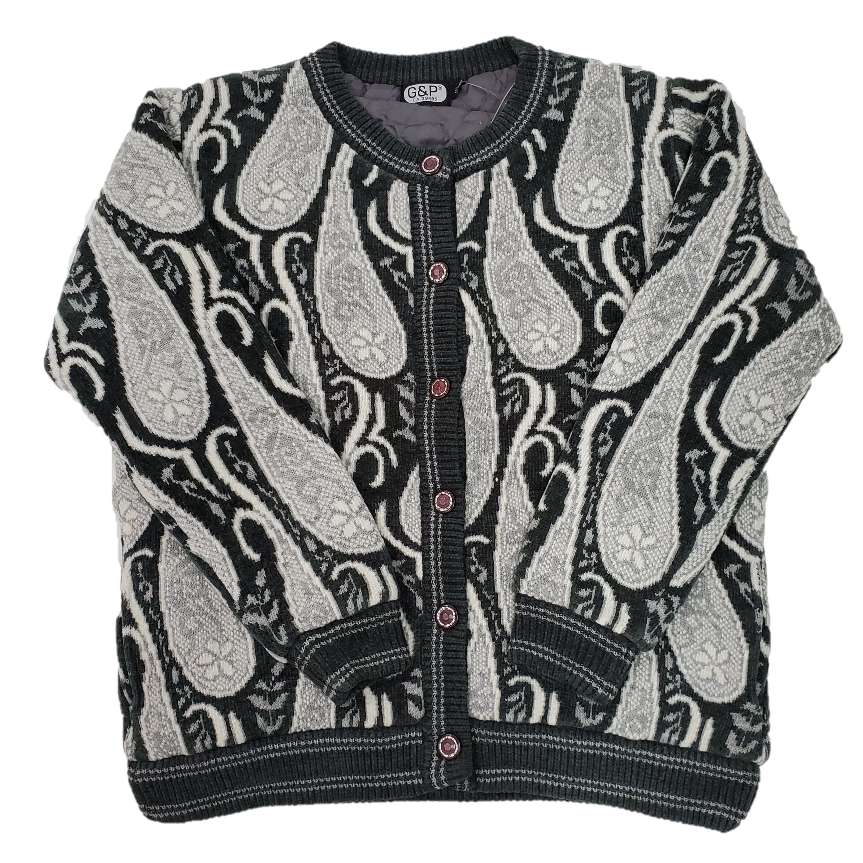 Women's Chenille Lined Jacquard Knit Cardigan Sweater - Cozy Winter Pullover for Casual Outfits, Office Wear & Date Nights