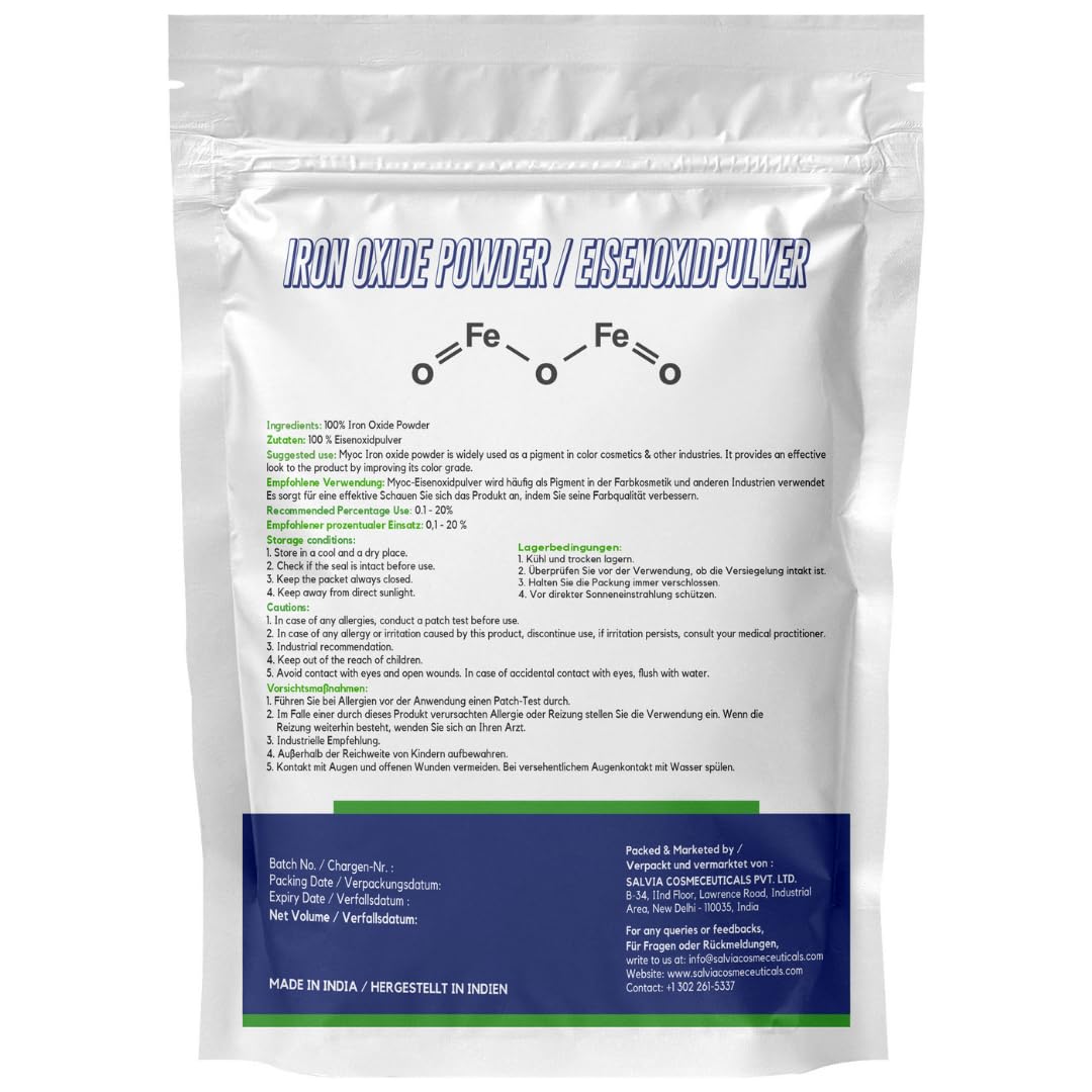 Myoc Iron Oxide Powder – 50 Gm (1.76 Oz) | Cosmetic Grade Pigment for Makeup, Sunscreen, Pottery & Slime | Natural Colorant for DIY Crafts, Soap Making & Art Projects