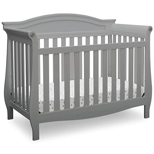 Lancaster 4-in-1 Convertible Baby Crib with Toddler Rail - Modern Grey Nursery Furniture for Newborn to Toddler | Perfect for Small Spaces & Daycare Use