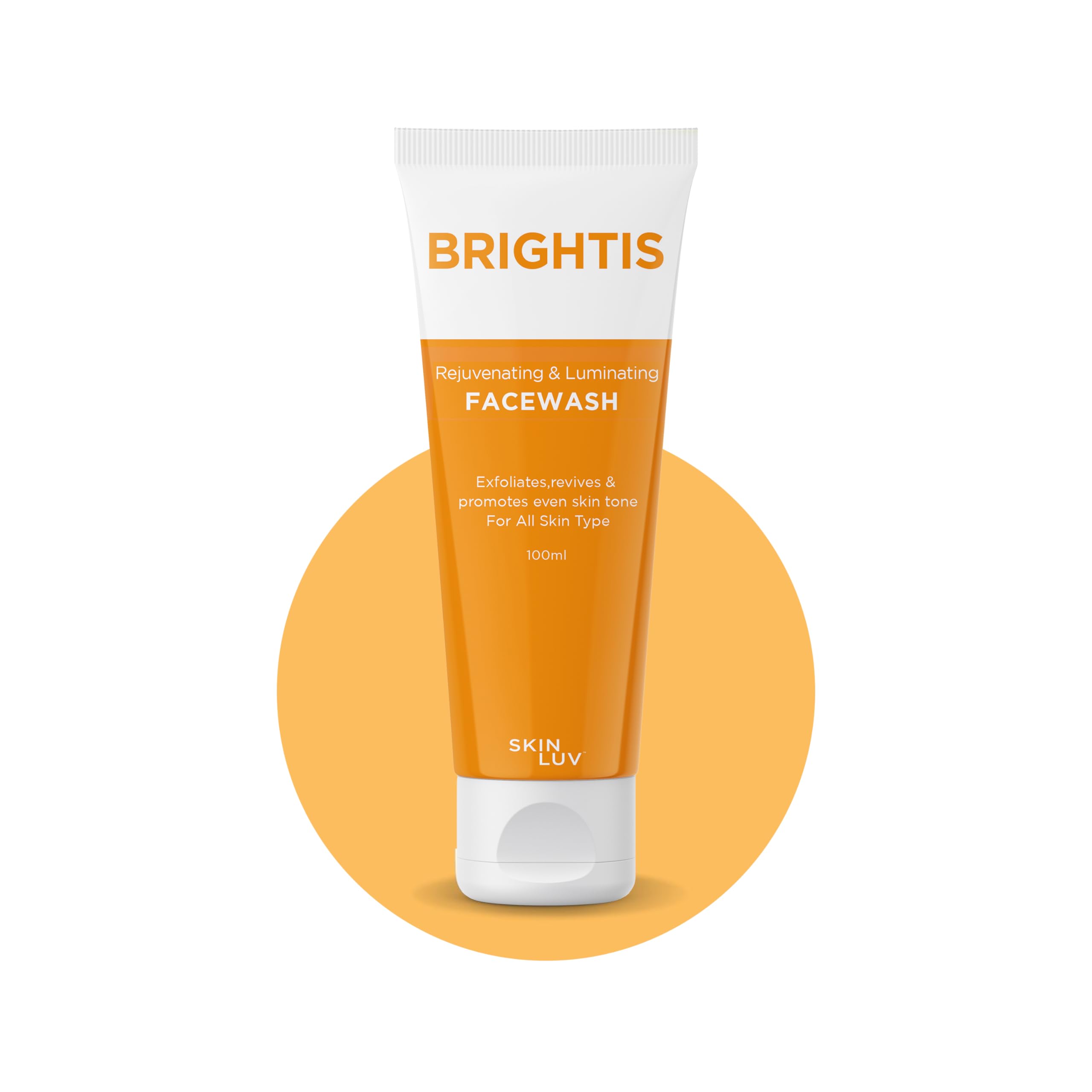 BRIGHTIS Rejuvenating & Brightening Face Wash with AHA for Radiant Skin - Gentle Exfoliation & Hydration for Daily Glow | Perfect for Morning & Night Skincare Routine