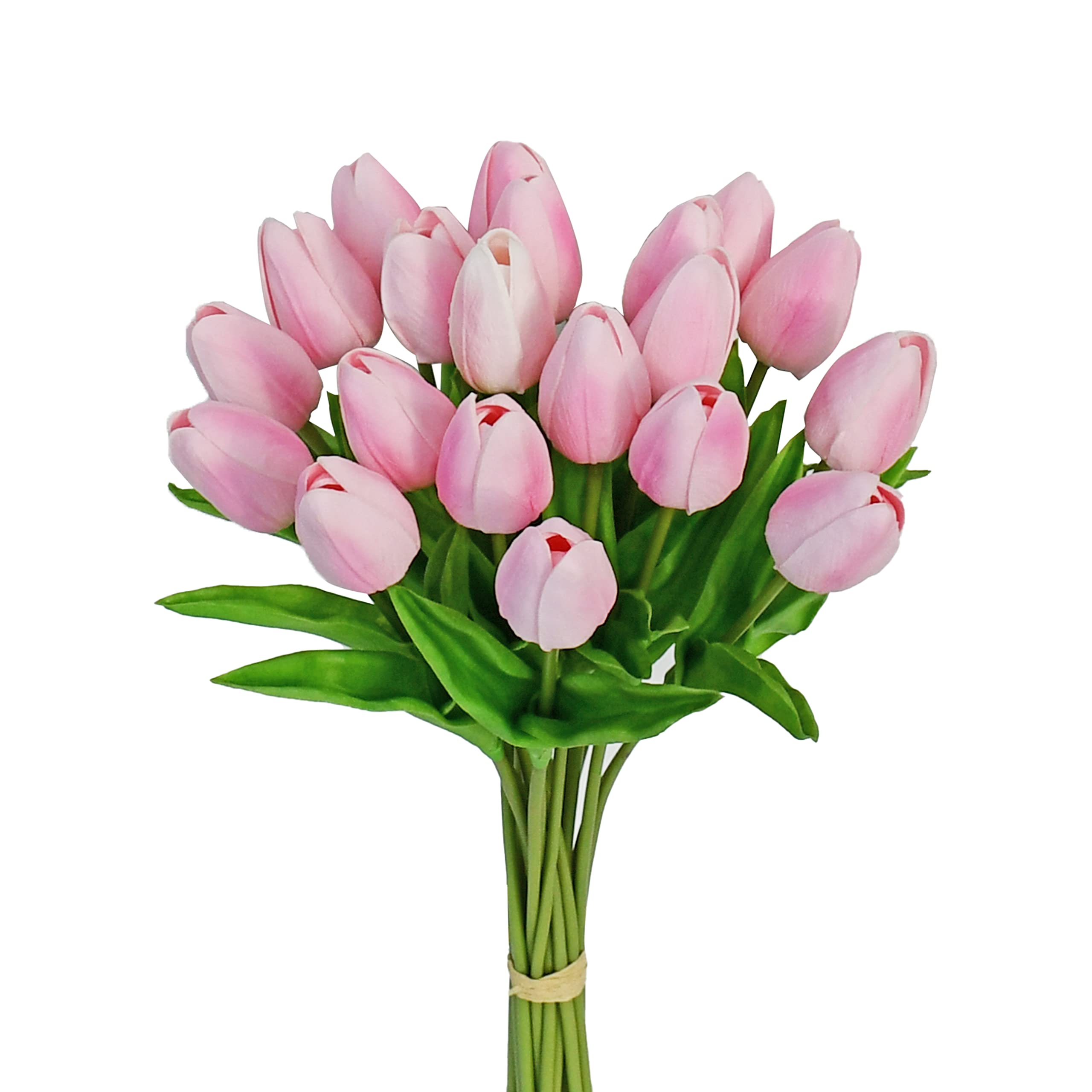 20pcs Peach Artificial Silk Tulip Flowers 13.5