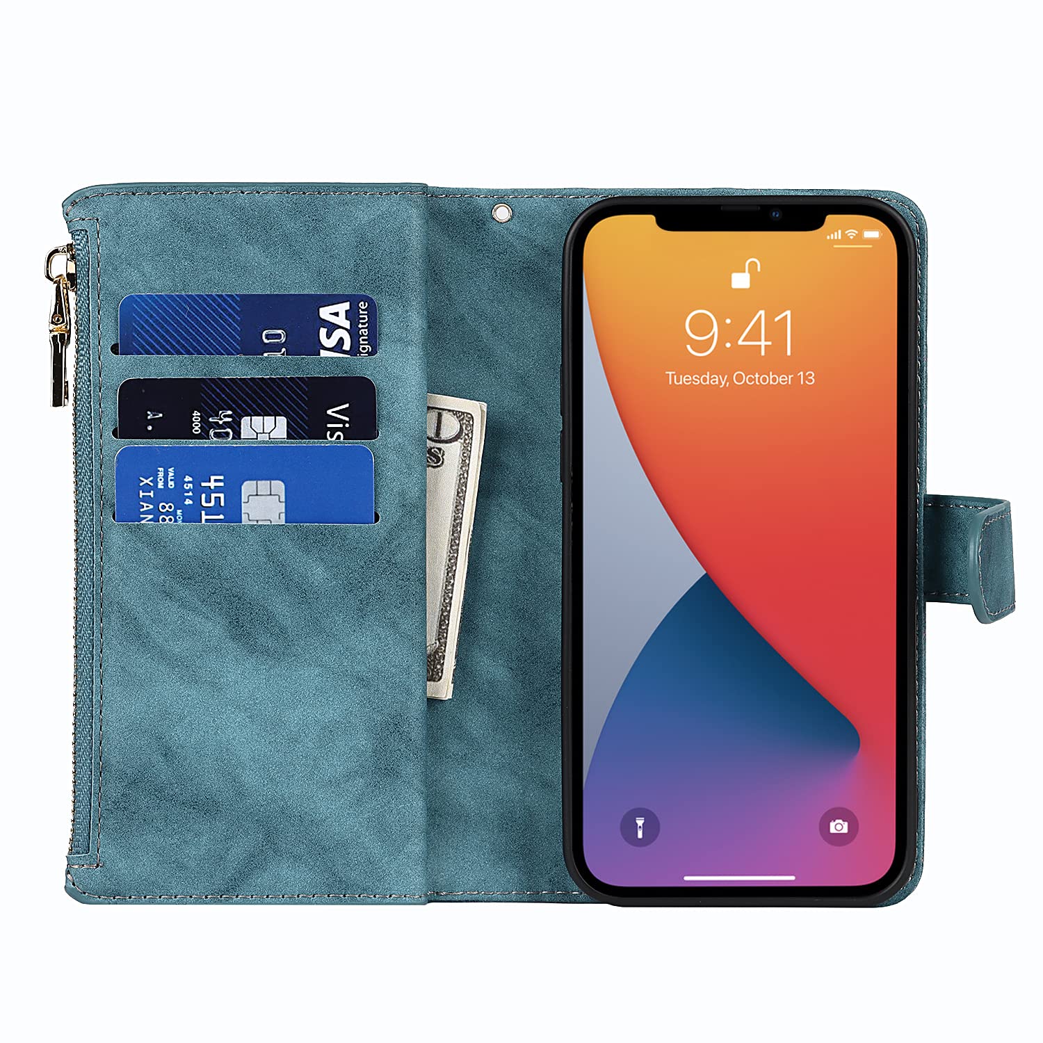 Jaorty Magnetic Leather Wallet Case for iPhone 12 Pro (6.1