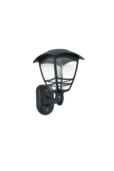 Cadeby Solar LED Wall Lantern - 2700K Warm White, 15 Lumens, Black Outdoor Light - Perfect for Porch, Garden, and Pathway Lighting