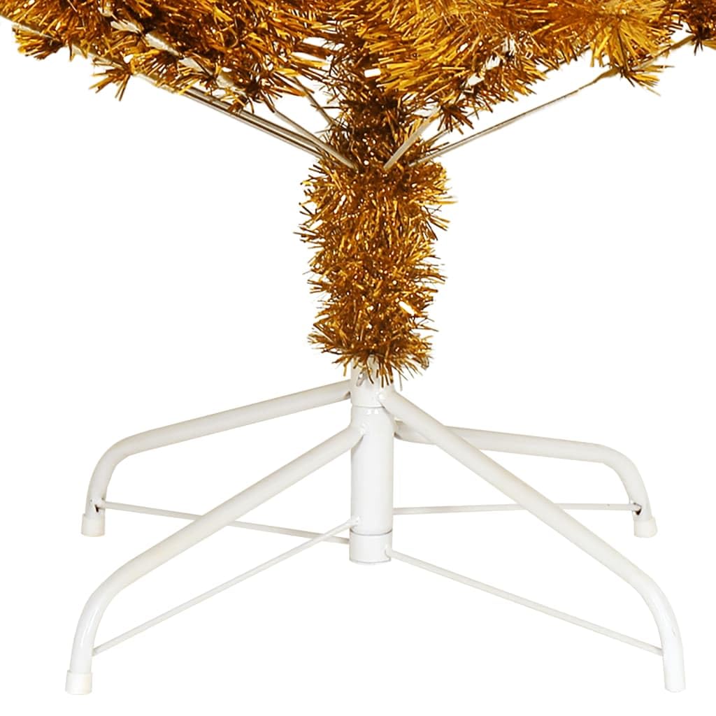 7ft Premium Artificial Christmas Tree with Gold Stand - Realistic PET Branches for Holiday Home Decor & Festive Celebrations