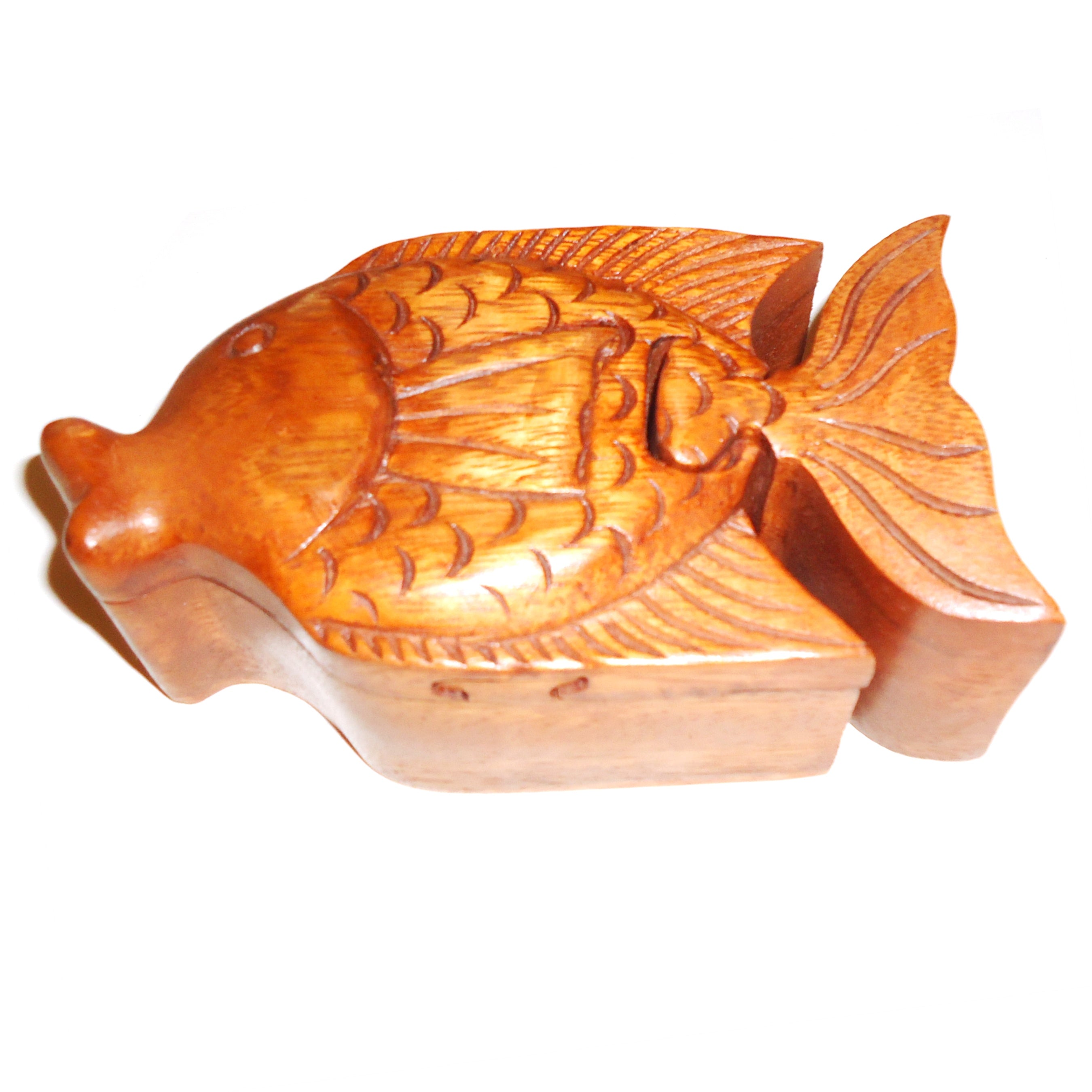 Wooden Puzzle Box with Fish Design - Brain Teaser & Decorative Storage for Home Office - Perfect for Gifts, Kids' Educational Toys & Stress Relief