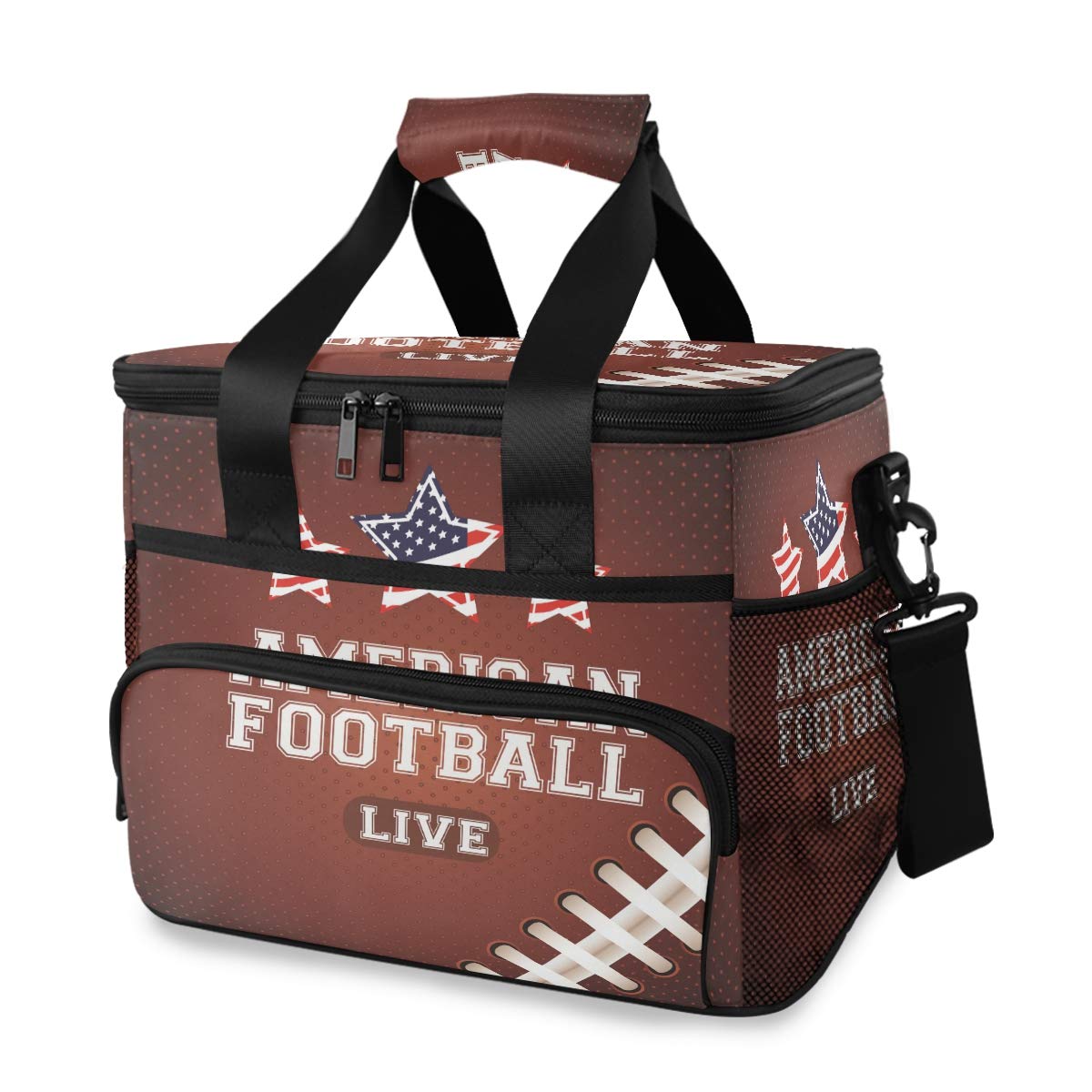 ALAZA Insulated Cooler Bag for American Football Games - Large Waterproof Lunch Box for Camping, Picnic, BBQ & Outdoor Activities | Perfect for Tailgating, Beach Trips & Family Gatherings