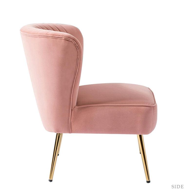 Lola Velvet Side Chair - Modern Upholstered Accent Chair for Living Room, Bedroom & Office - Soft Velvet Fabric with Sturdy Wooden Legs - Perfect for Dining, Lounge & Home Decor