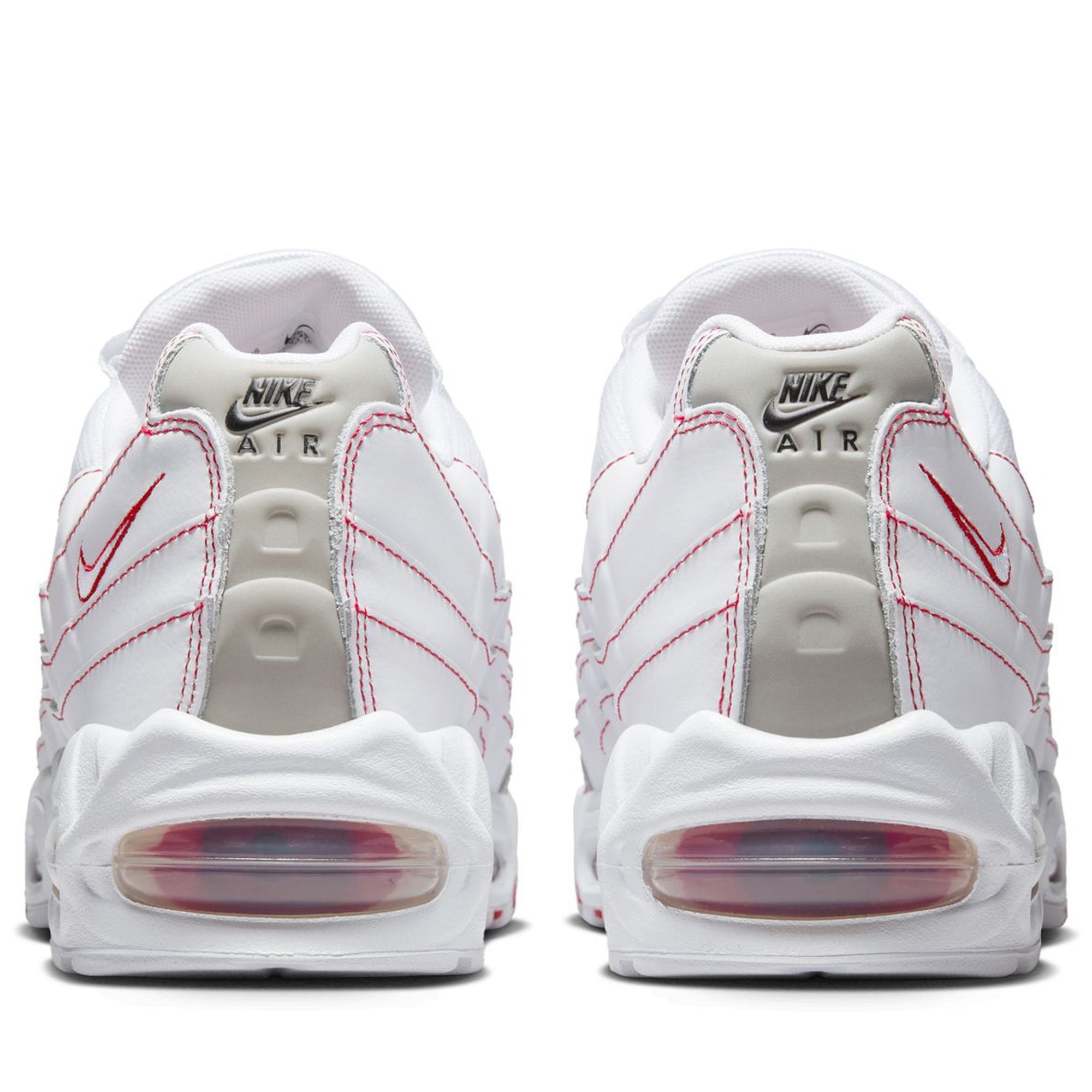 Nike Air Max 95 OG Sneakers - White/University Red Men's Running Shoes for Jogging, Gym & Casual Wear