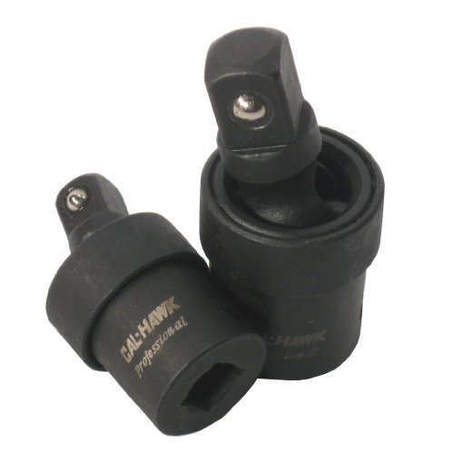 CTT BSPUJ2PI 3/8 & 1/2 Drive Cr-Mo Ball Type Universal Joint Impact Socket Adapter Set - Durable Automotive & DIY Repair Tool for Tight Spaces