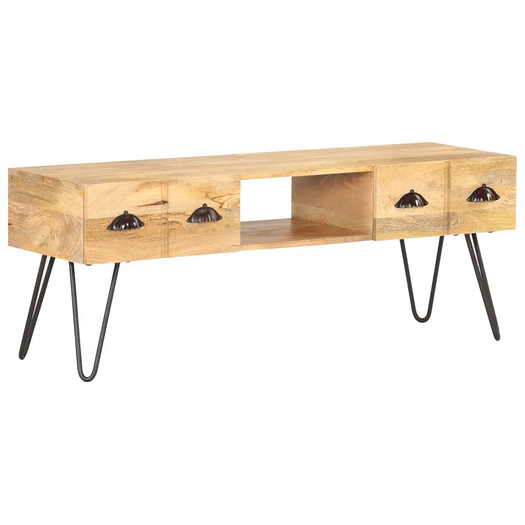 Mid-Century Modern TV Stand with 2 Storage Cabinets - 47.2
