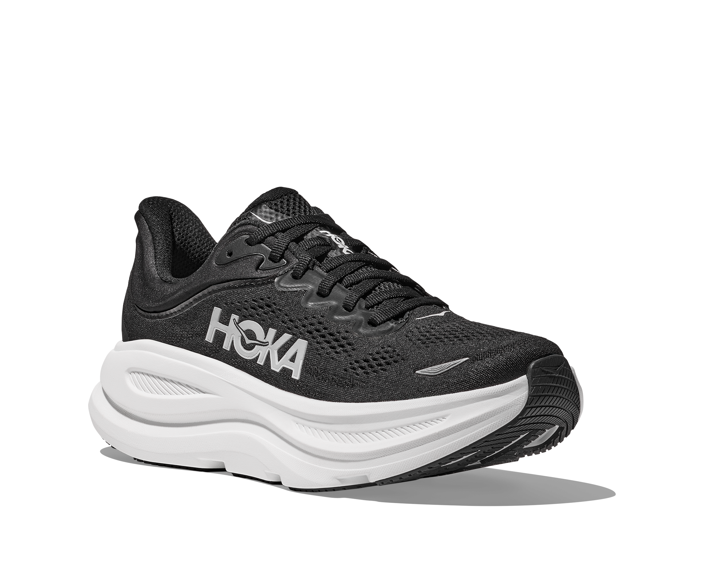 HOKA Women's Bondi 9 WIDE Running Shoes - Black/White (BWHT) | Cushioned Comfort for Walking, Jogging & Everyday Wear