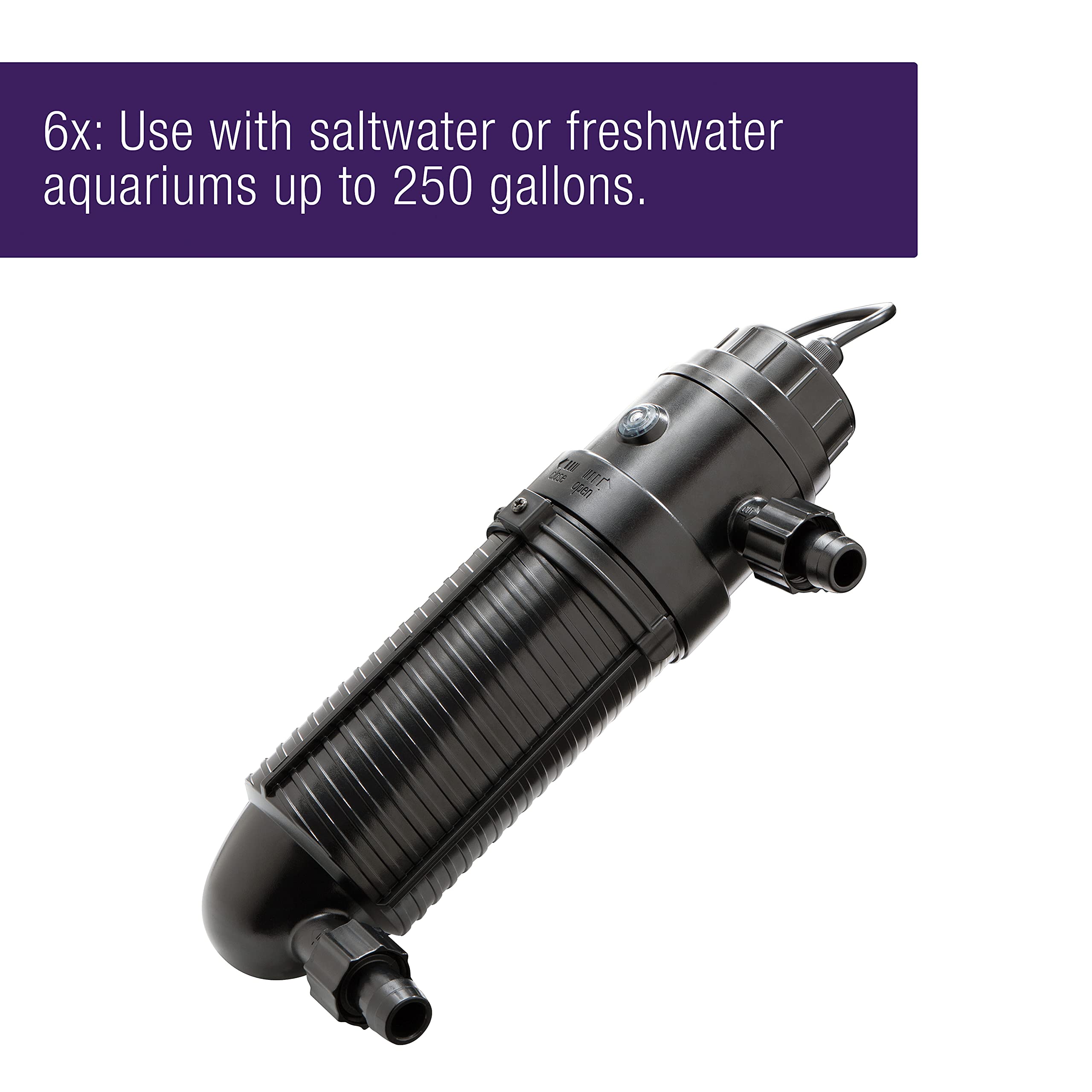 Coralife Turbo-Twist 6X UV Sterilizer for Saltwater Aquariums up to 250 Gallons - Marine Fish Tank Water Purifier for Reef & Coral Tanks | Eliminates Algae, Bacteria & Parasites