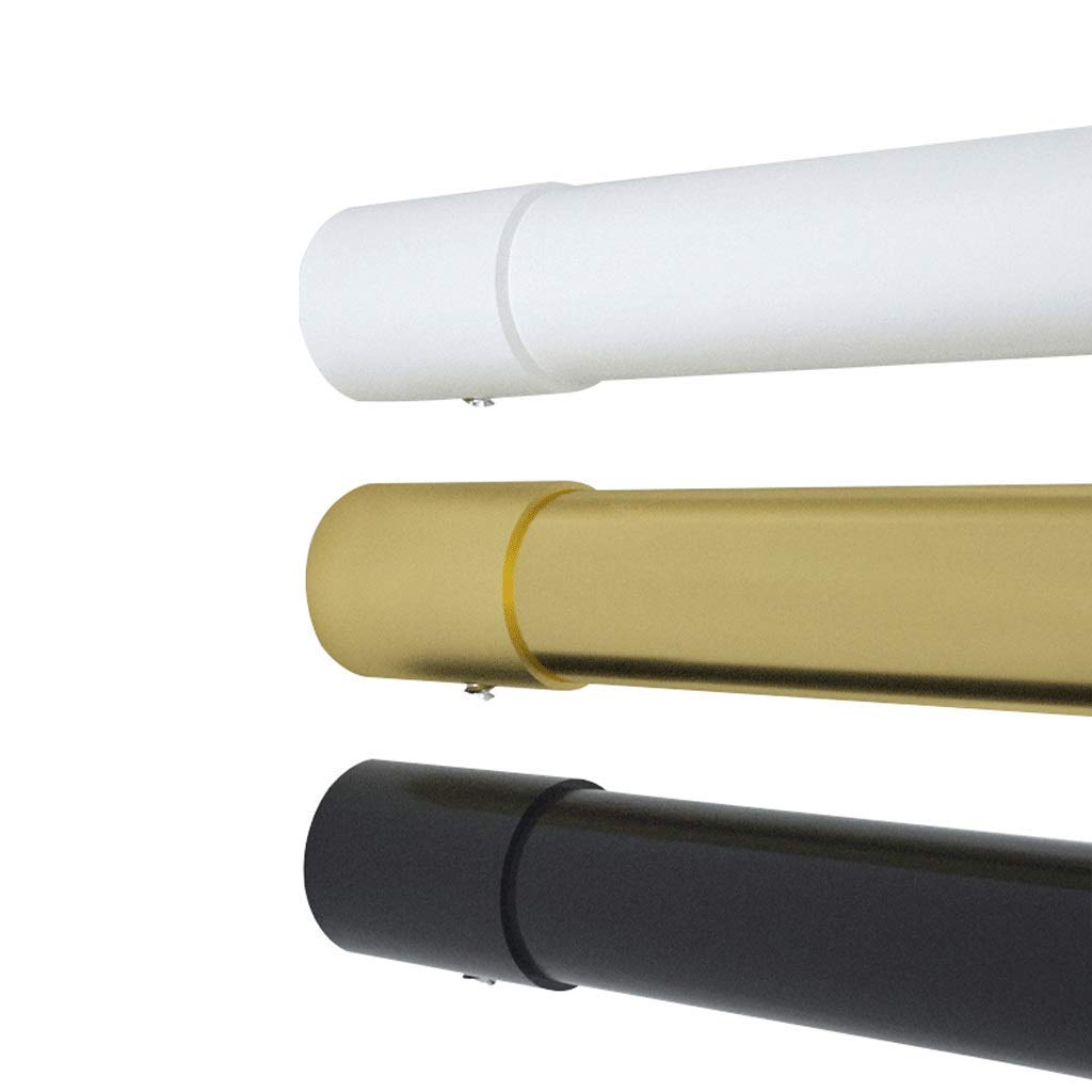 Adjustable Stainless Steel Shower Curtain Rod - Rustproof Extendable Tension Rod for Bathroom with Spring Installation (5mm) - Modern Matte Gold Finish - Perfect for Small Spaces, Apartments, and Rented Homes