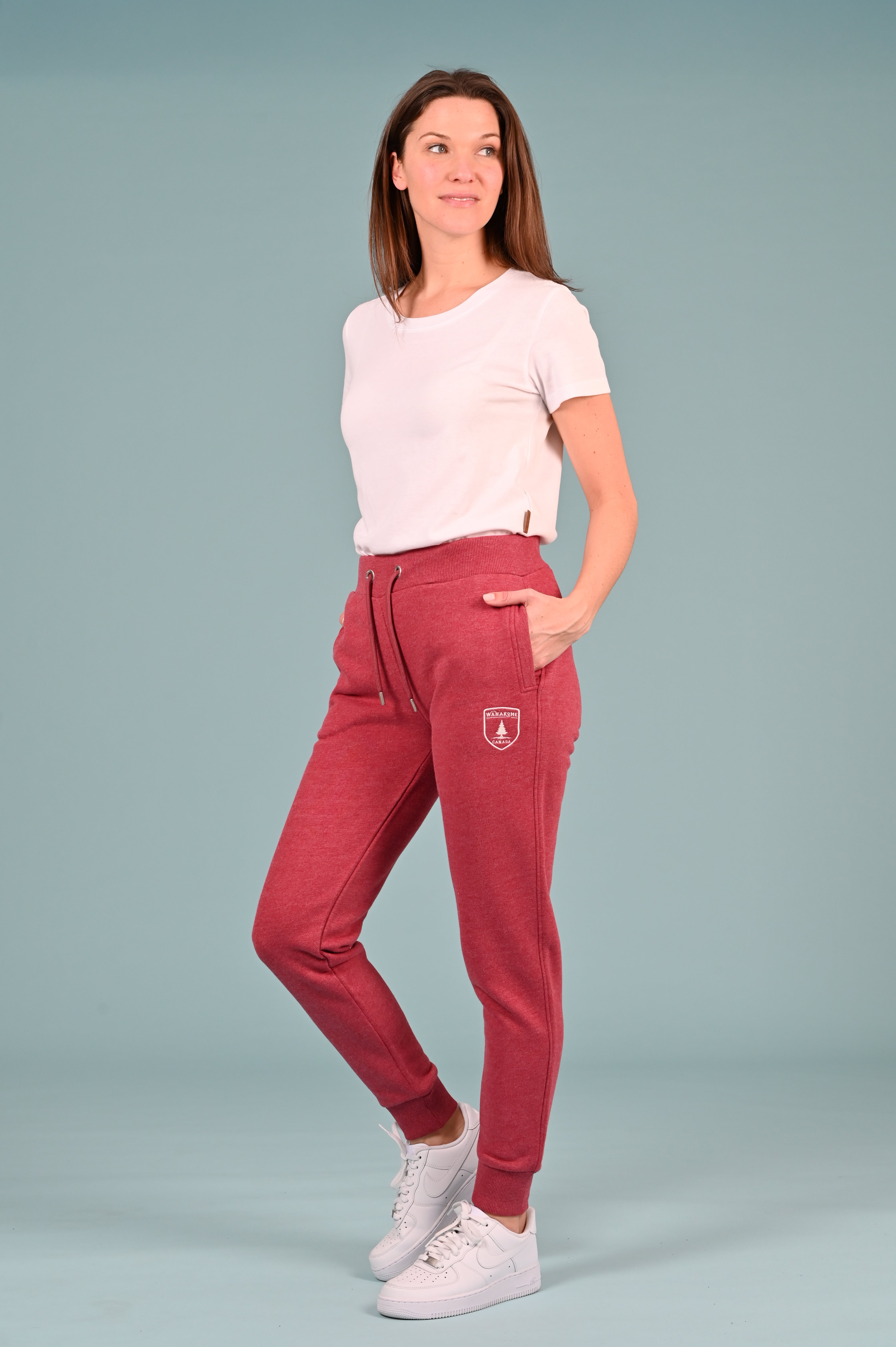 Adley Rhubarb Jogger Pants for Women - Soft Comfortable High Waisted Lounge Sweatpants - Perfect for Yoga, Running, and Casual Wear