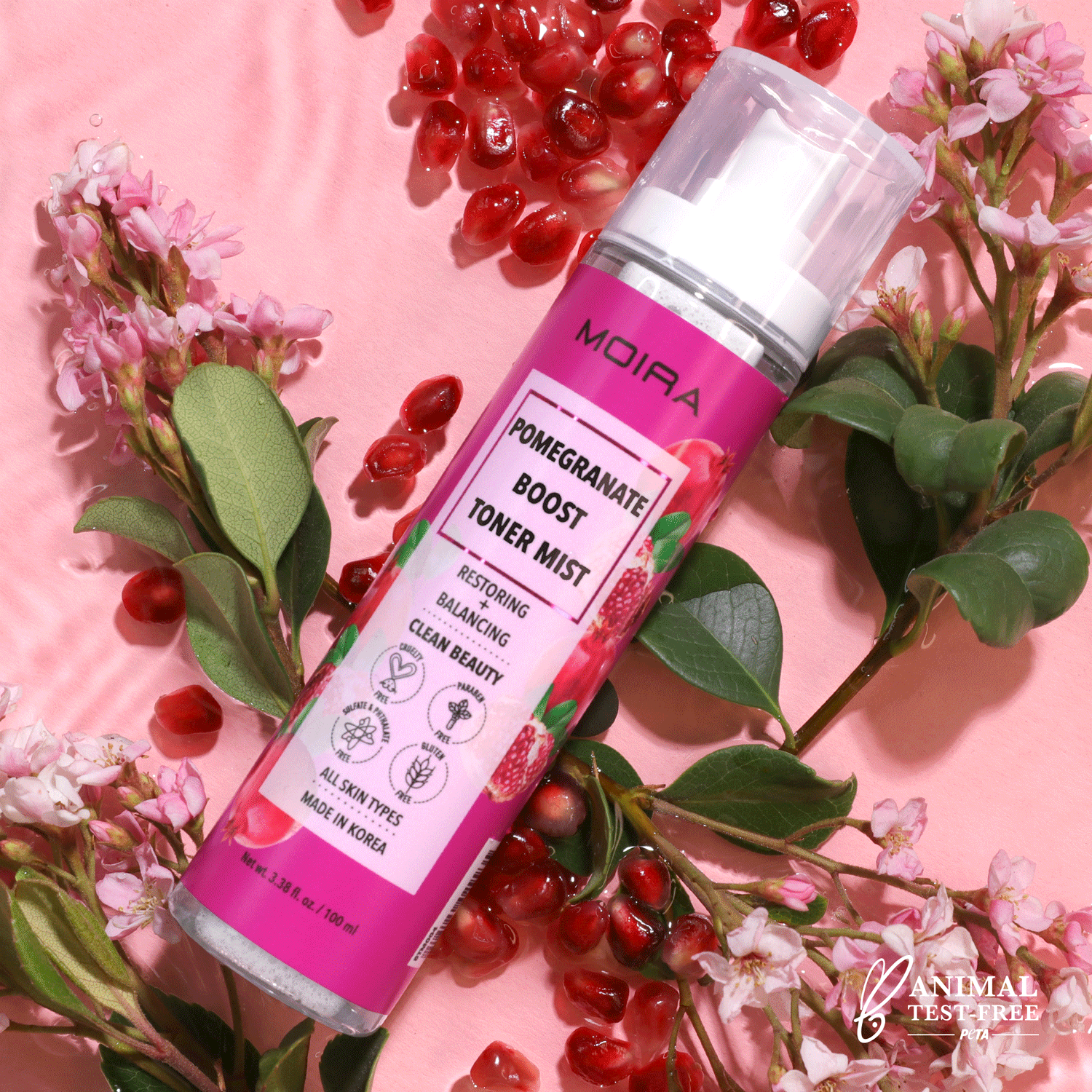 Pomegranate Boost Toner Mist for Face - Hydrating & Brightening Facial Spray with Antioxidants | Perfect for Dry Skin & Daily Skincare Routine