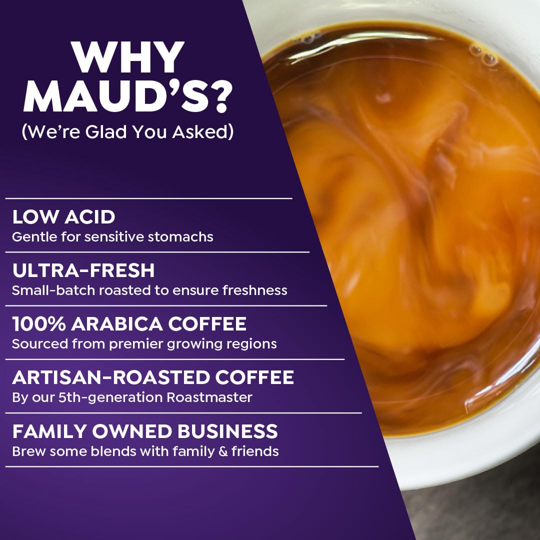 Maud's Huckleberry Flavored Coffee Pods - 18 Count Medium Roast Single Serve K Cups | 100% Arabica Recyclable Pods for Keurig Brewers | Perfect for Office, Home & Morning Coffee Break