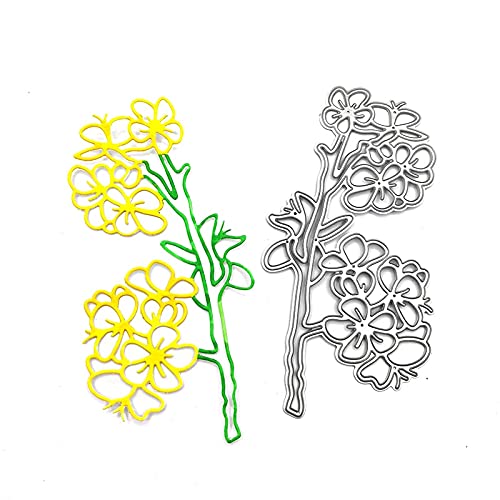 Peach Blossom Branch Metal Die Cut Stencils for DIY Scrapbooking, Card Making, Photo Albums - Floral Embossing Templates for Handmade Greeting Cards, Wedding Invitations & Home Decor Crafts