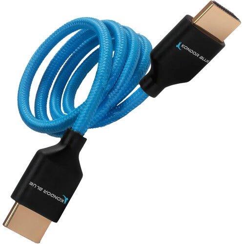 Kondor Blue High-Speed HDMI Cable 2 Feet - 4K 60Hz, 18Gbps, Ethernet, ARC, HDR - Durable Braided Cord for TV, Gaming, Home Theater & Office Setup