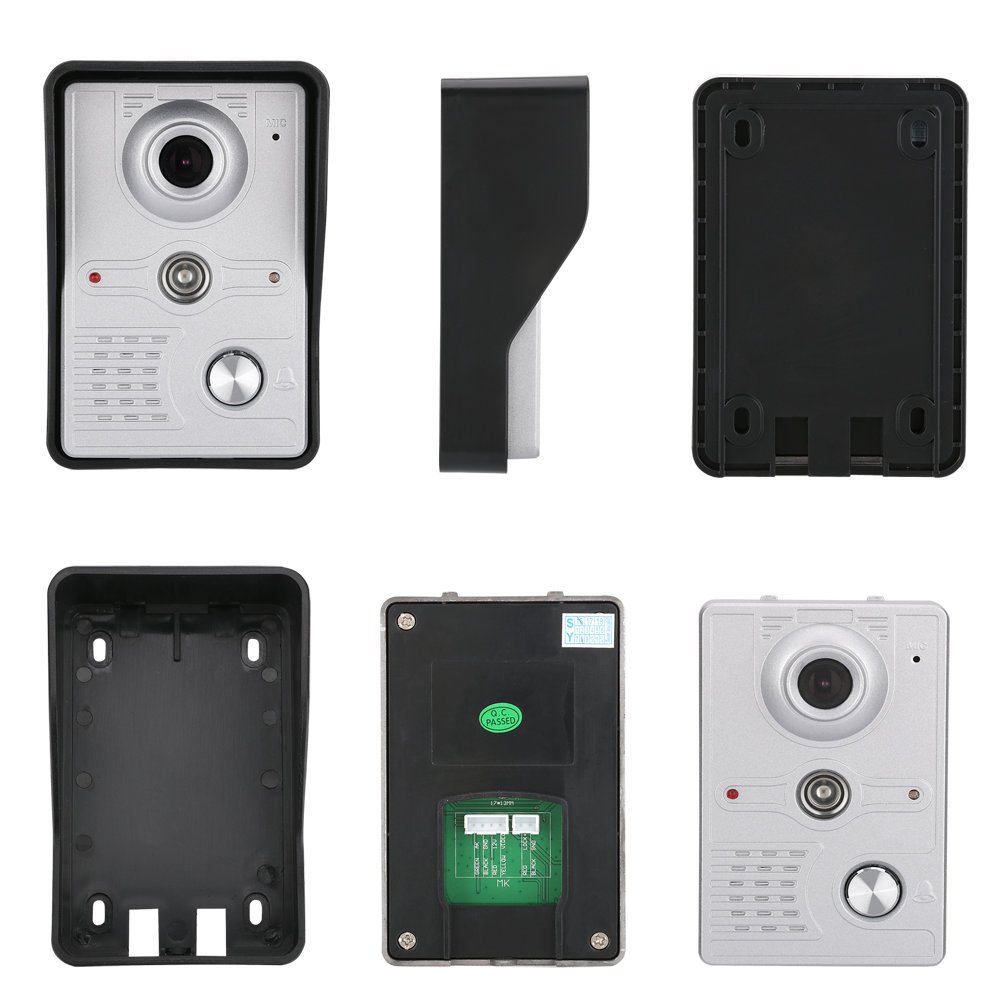 7 Inch LCD Video Intercom System with HD Night Vision - 700TVL Doorbell Camera Kit (2 Cameras + 1 Monitor) - White | Secure Home Entry & Apartment Communication Solution