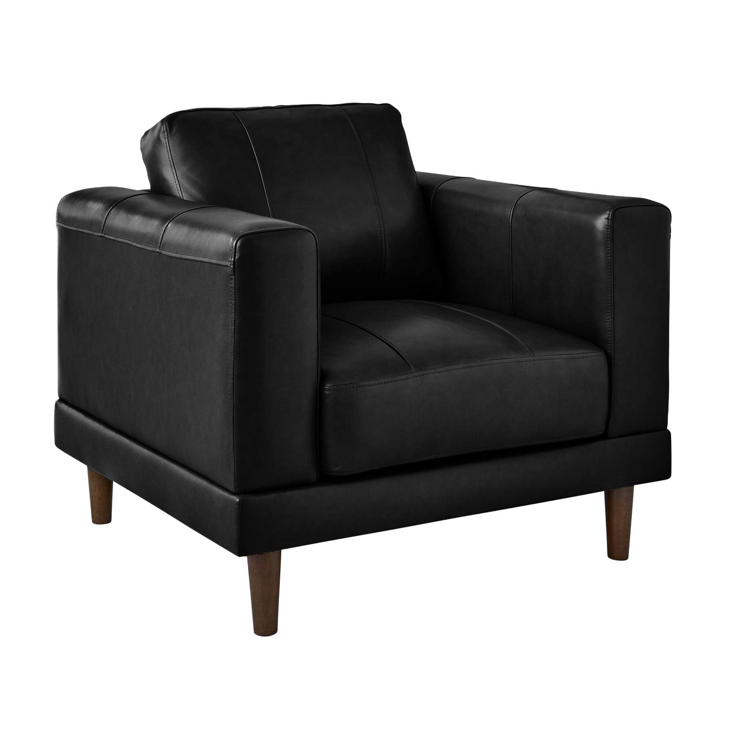 Picket House Furnishings Hanson Chair - Modern Black Dining Chair with Upholstered Seat & Metal Legs for Kitchen, Dining Room, or Home Office