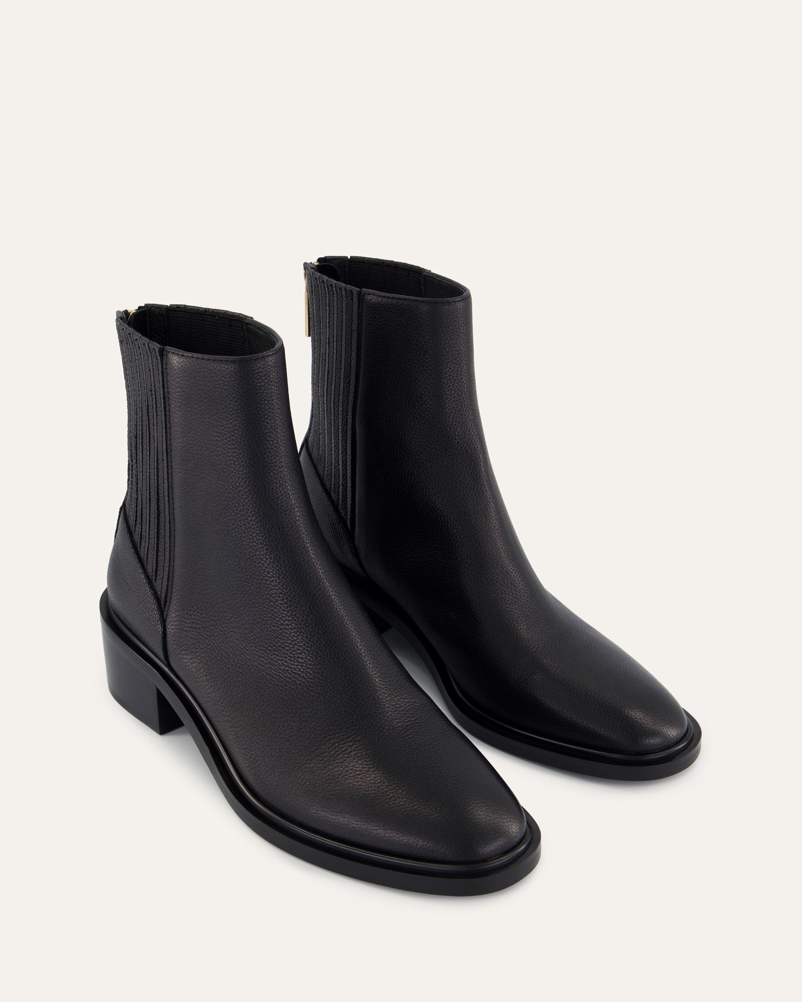 Mason Flat Ankle Boots for Women - Black Leather Chelsea Boots with Side Zipper | Comfortable Casual & Work Shoes for Office, Travel and Everyday Wear