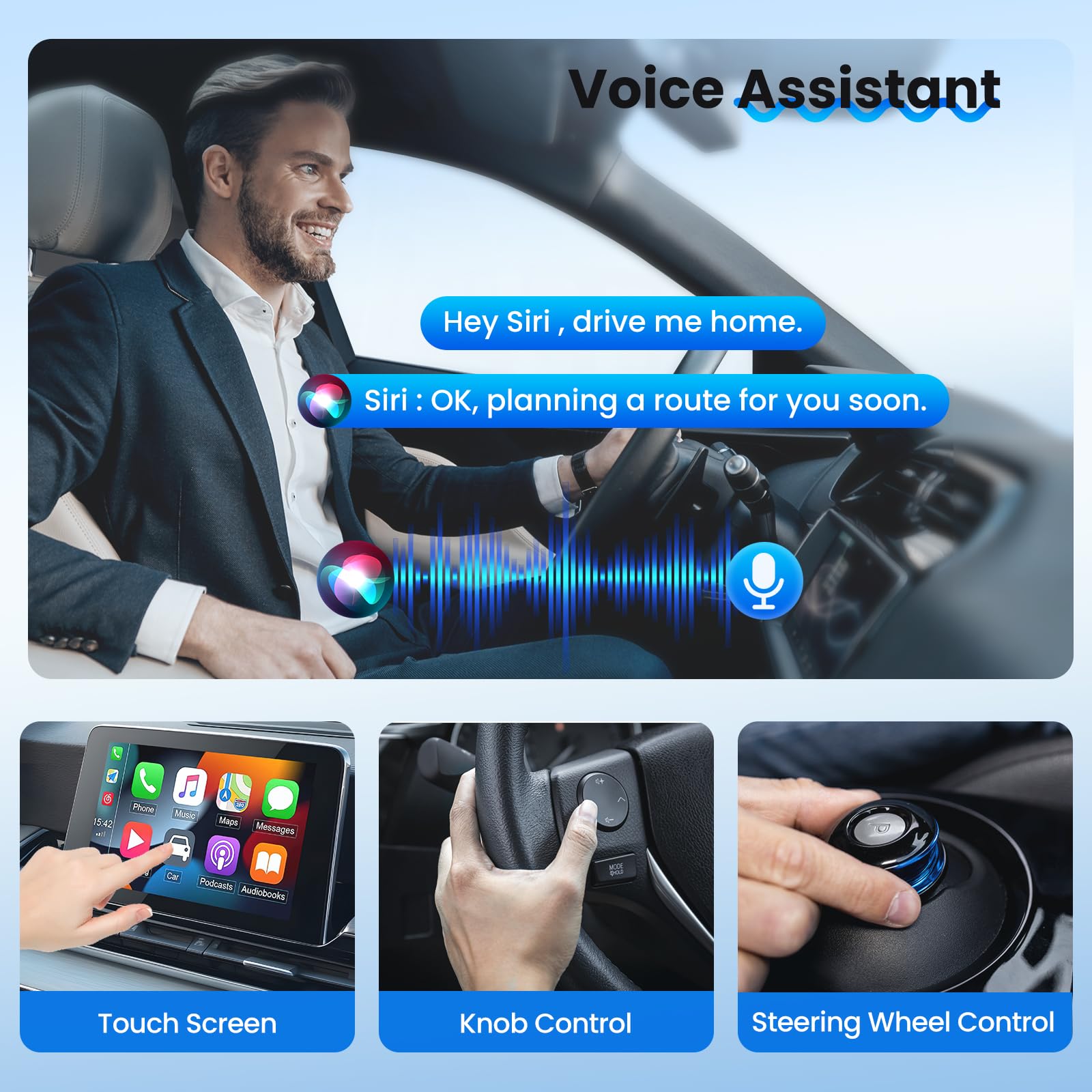 Wireless CarPlay Adapter for iPhone - Convert Wired to Wireless Apple CarPlay - Compatible with iOS 10+ & Cars 2016+ - Mini Size Plug & Play - Stable Connection for Commuting & Road Trips
