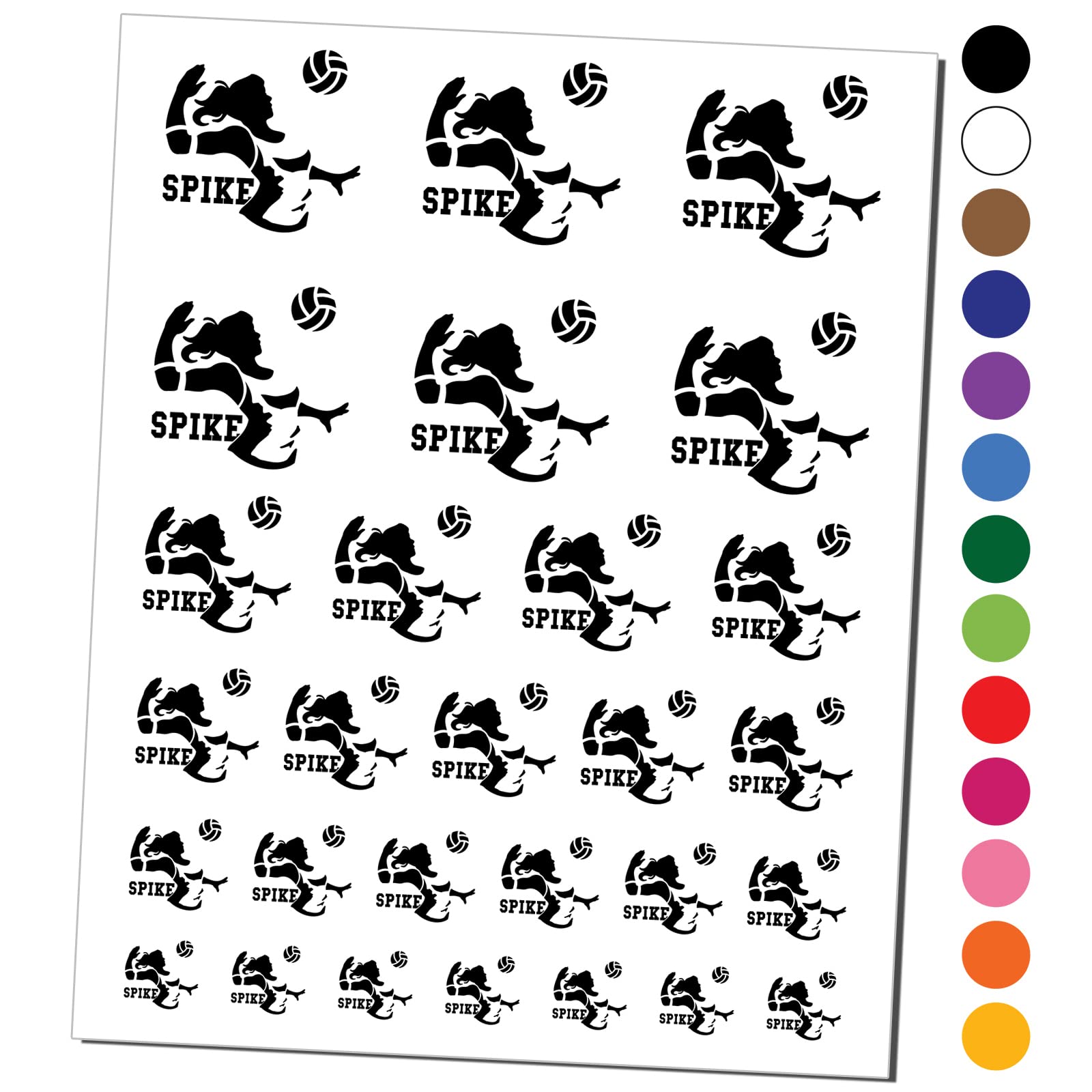 Volleyball Temporary Tattoos for Women - Waterproof Fake Body Art Set - Black Sports Design (1 Sheet) - Perfect for Game Day, Team Spirit & Sports Enthusiasts