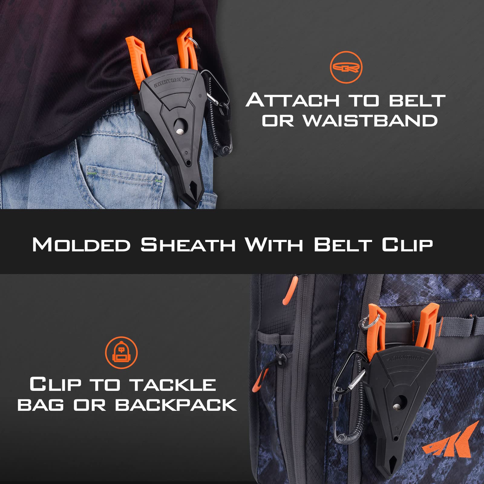 **KastKing Saltwater Resistant Fishing Pliers & Lip Gripper Combo – Durable Fishing Gear with Rubber Handle, Lanyard, Line Cutter, Hook Remover & Sheath – Perfect for Ice Fishing, Freshwater & Saltwater Anglers – Great Gift for Men**    *(Use Cases: Ideal for catching bass, trout, or saltwater species; essential for removing hooks, cutting lines, and handling fish safely during ice fishing or boat trips.)*
