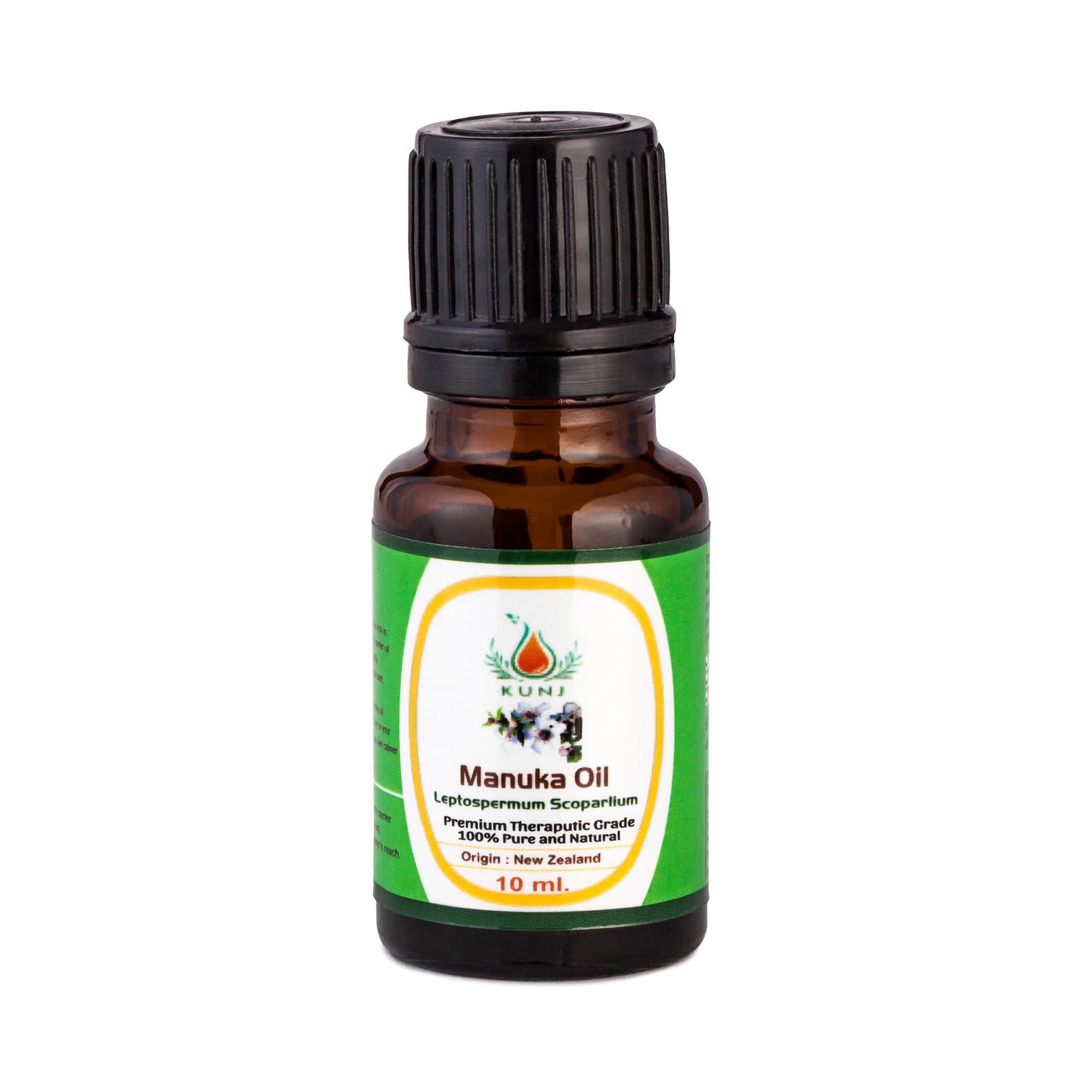 100% Pure Manuka Oil (Leptospermum scoparium) - Undiluted Therapeutic Grade for Skin Care, Hair Growth & Aromatherapy | Steam Distilled Natural Essential Oil | Helps with Oily Skin, Brittle Nails & Diffuser Blends | 10ml Bottle | Perfect for DIY Beauty, Massage & Home Spa Relaxation