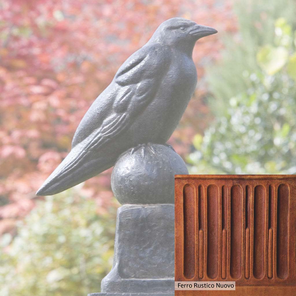 Campania International Raven Statue - Gothic Home Decor, Outdoor Garden Statue for Halloween & Gothic Decorations - Perfect for Patio, Yard, and Halloween Displays