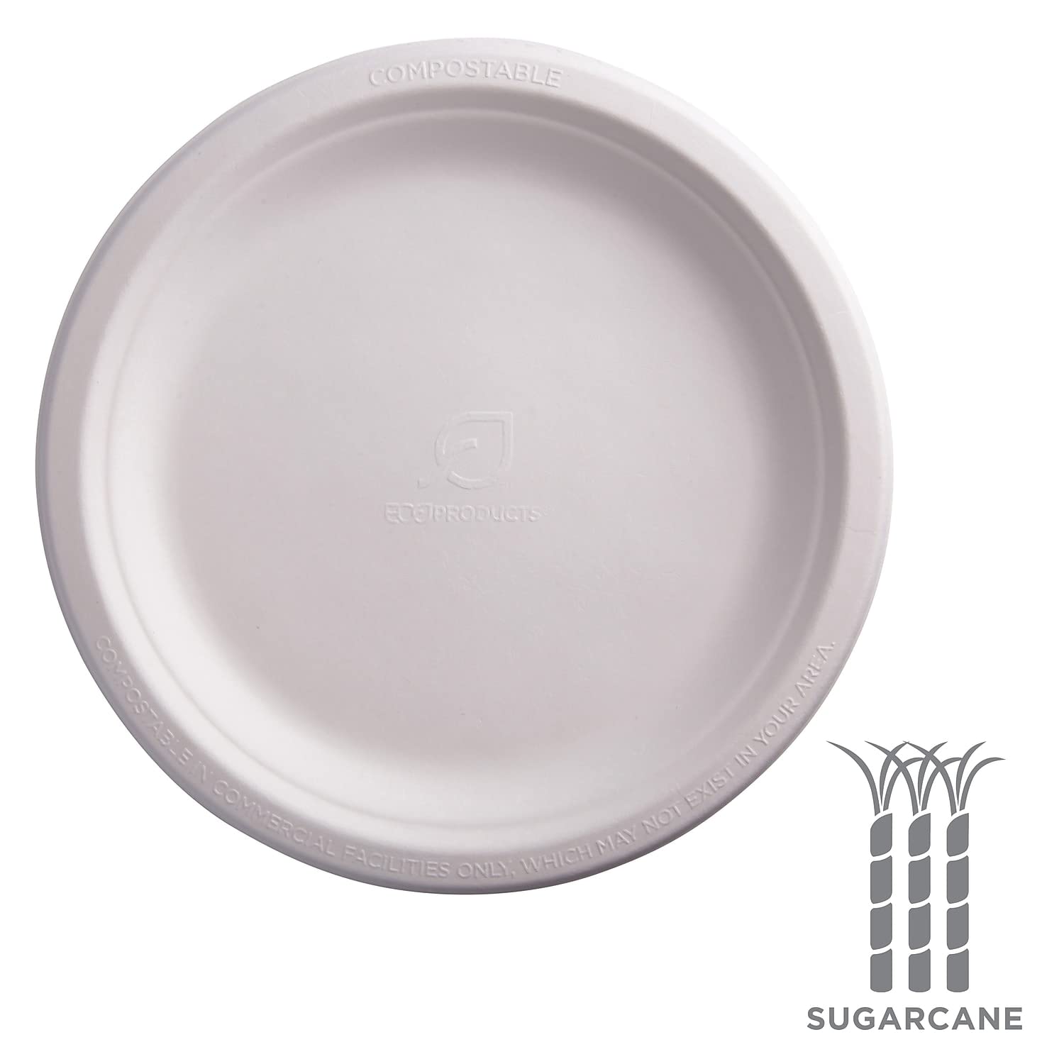 Eco-Products EPP013 9-Inch Compostable Sugarcane Plates - 500 Count, Biodegradable & Eco-Friendly Dinnerware for Parties, Picnics & Events