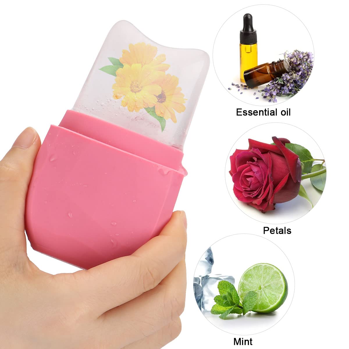 **Upgraded Ice Roller for Face & Eye - Cooling Facial Massage Tool for Skin Care, Gua Sha & Puffiness Relief - Silicone Ice Mould to Reduce Fine Lines & Dark Circles (Black) - Perfect for Morning Routine & Post-Workout Skin Refresh**