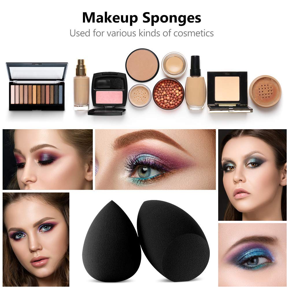 **Premium Beauty Blender Makeup Sponge Set – Latex-Free Foundation & Concealer Blending Sponge for Flawless Finish (Black) – Perfect for Professional Makeup & Everyday Use**