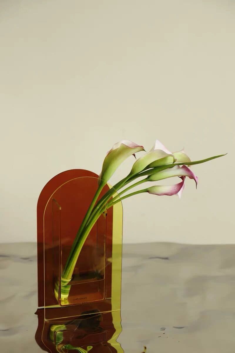 Modern Acrylic Vase for Home & Office Decor - Elegant Lightweight Tabletop Centerpiece for Flowers, Wedding Decor, Living Room, Dining Table and Desk Accessories