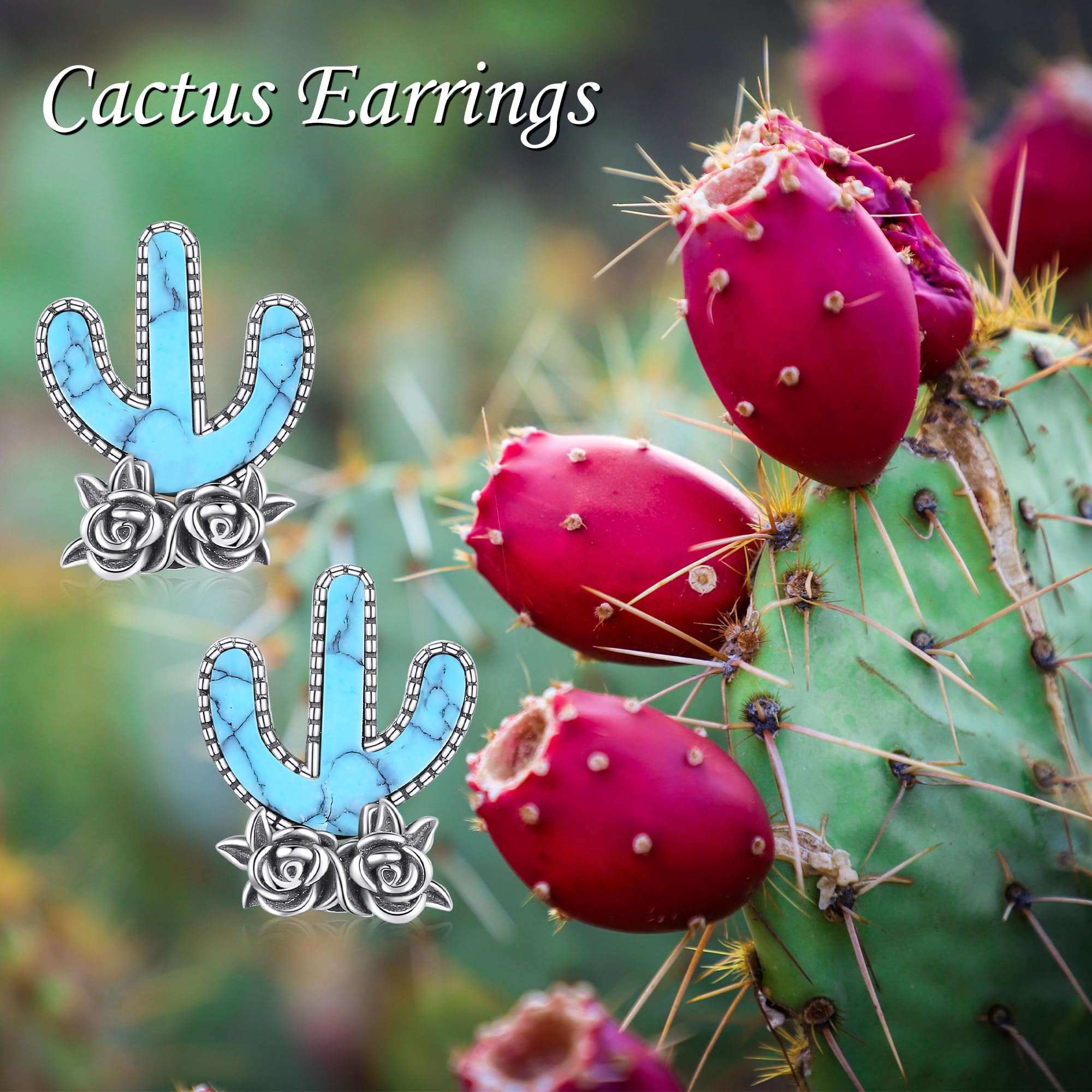 VENACOLY 925 Sterling Silver Cowboy Boot Earrings for Women - Turquoise Western Jewelry with Cowboy Hat, Cactus & Cow Skull Designs | Perfect for Country Concerts, Rodeo Events & Western Fashion Outfits